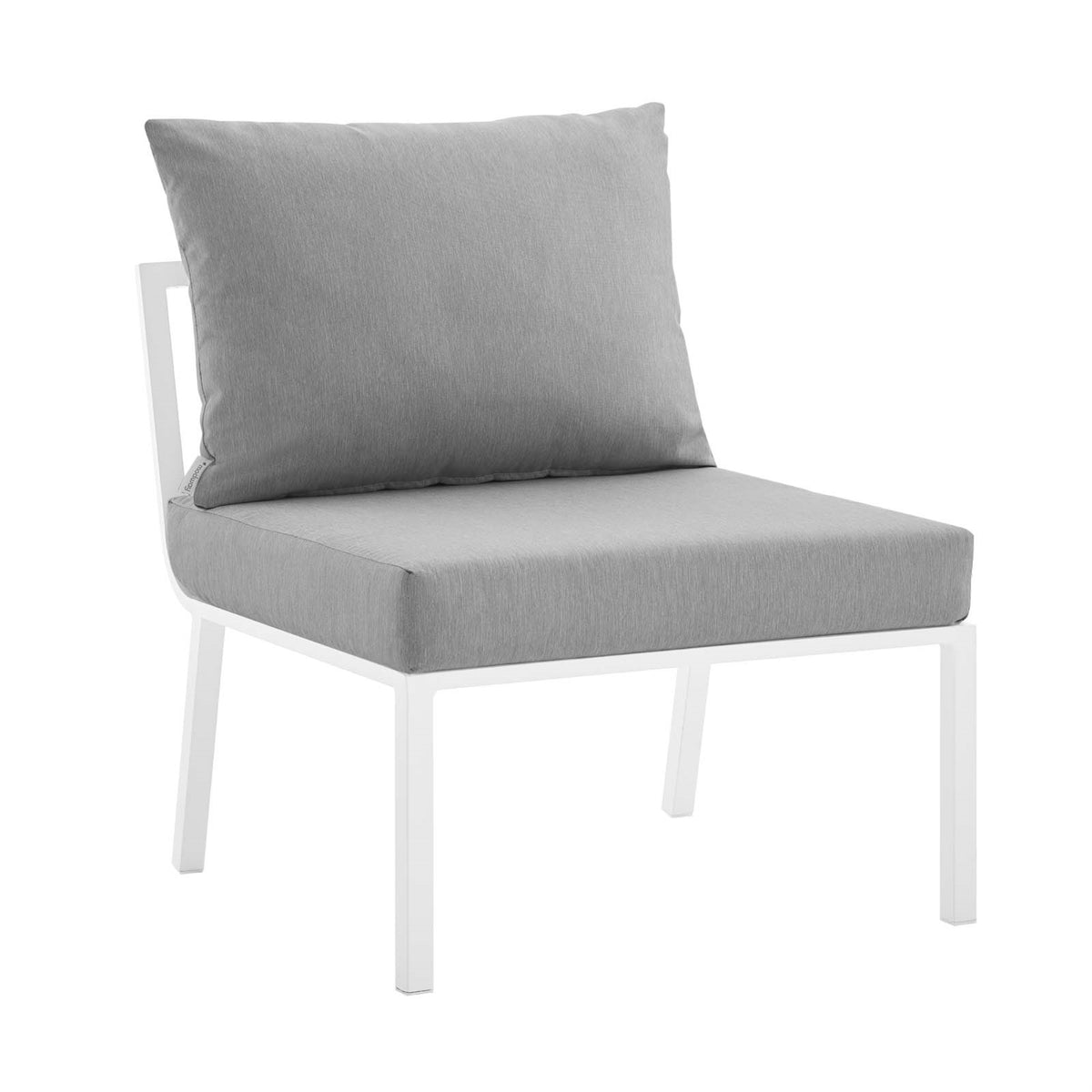 Riverside Outdoor Patio Aluminum Armless Chair White Gray