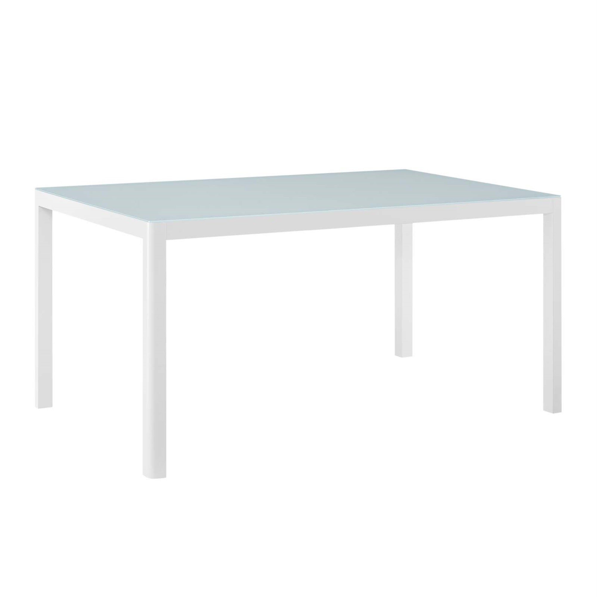 Raleigh 59' Outdoor Patio Aluminum Dining Table White