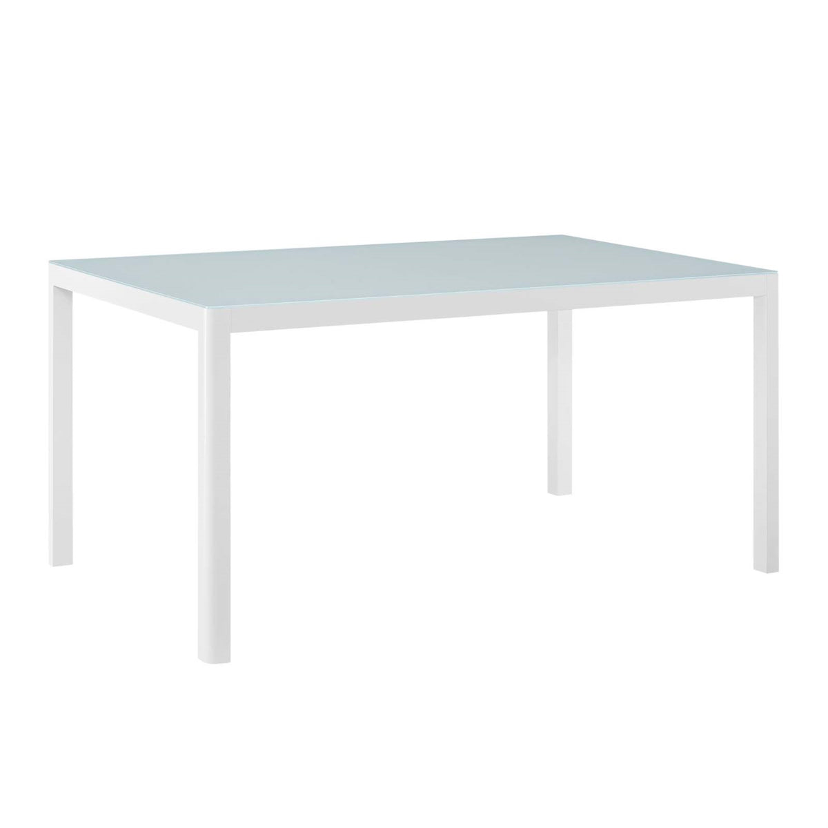 Raleigh 59' Outdoor Patio Aluminum Dining Table White