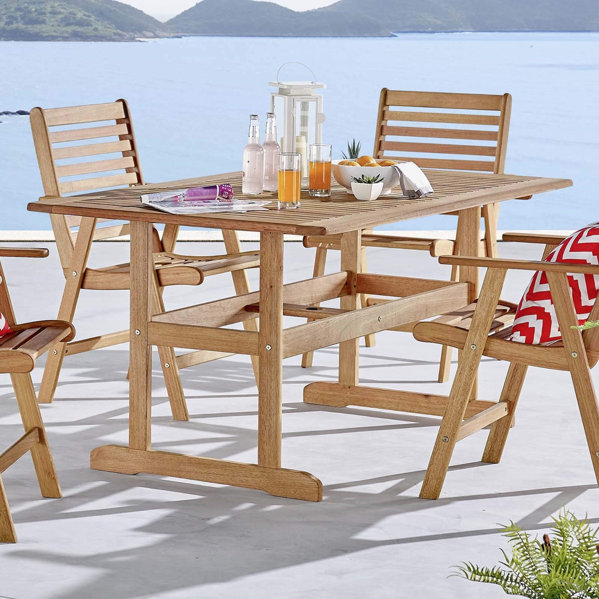 Casafoyer Hatteras Dining Table, 35.5 X 59 X 28.5, Natural