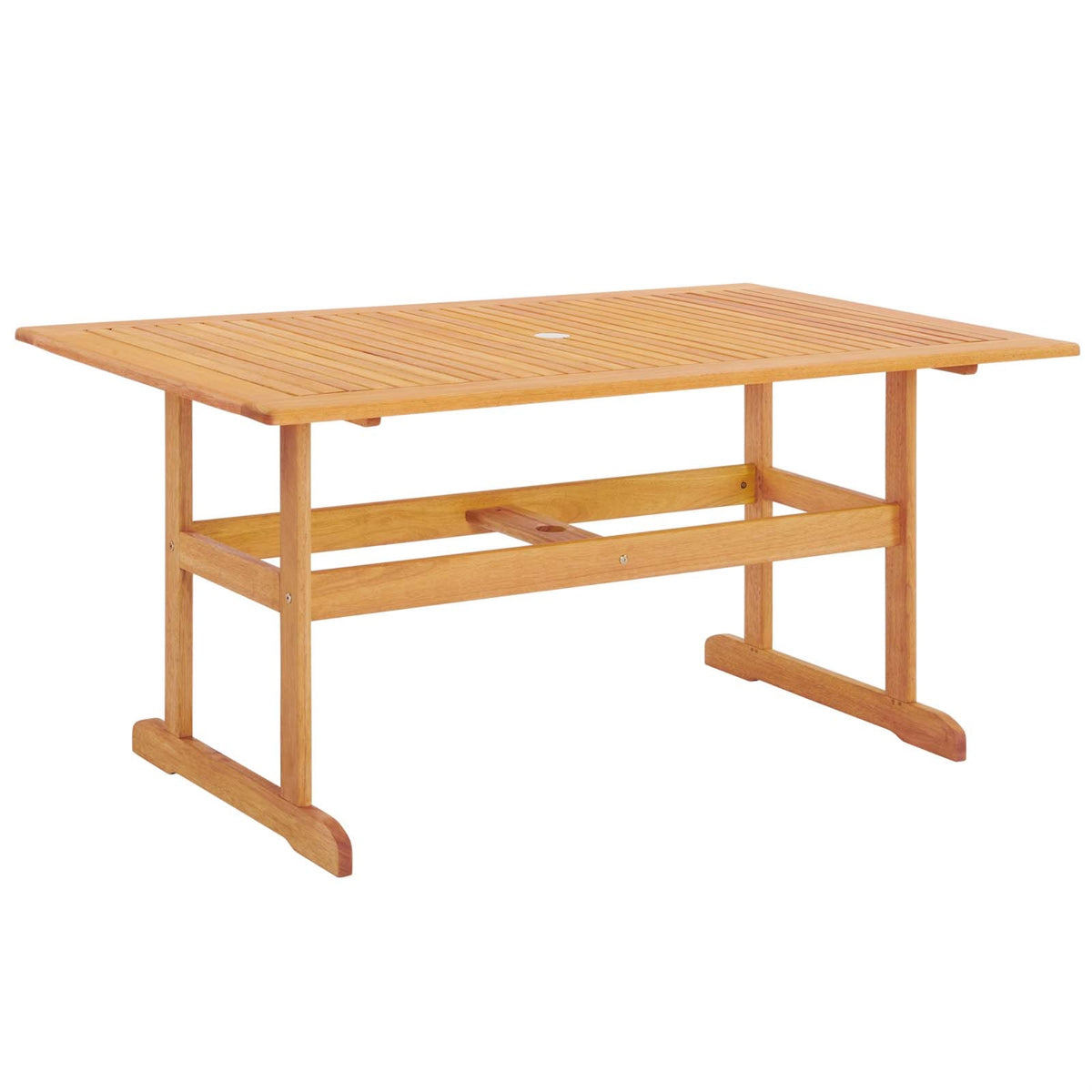 Hatteras 59' Rectangle Outdoor Patio Eucalyptus Wood Dining Table Natural