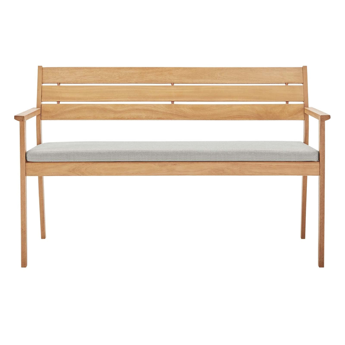 Casafoyer Viewscape Outdoor Patio Ash Wood Loveseat With Natural Taupe Cushions
