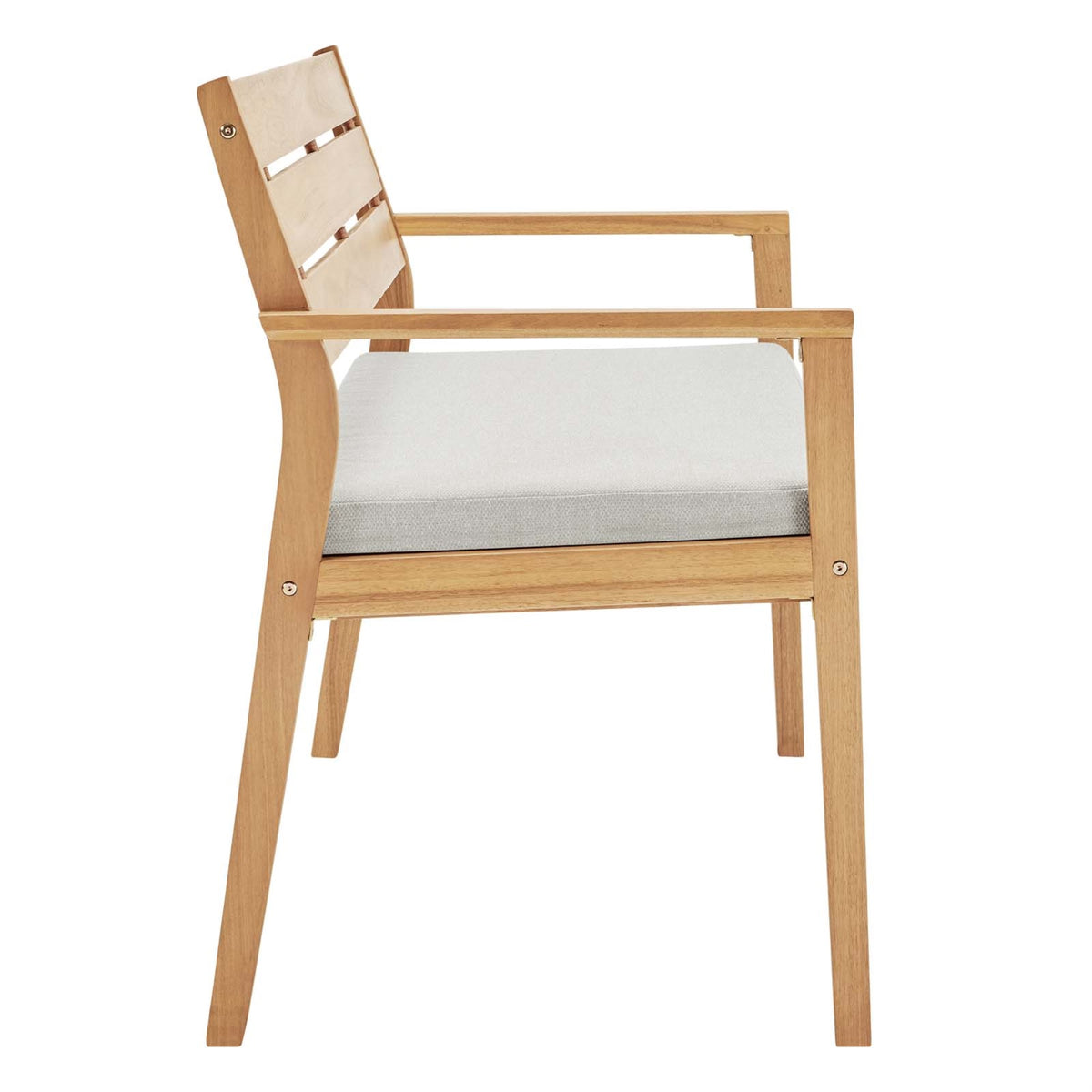 Viewscape Outdoor Patio Ash Wood Loveseat Natural Taupe