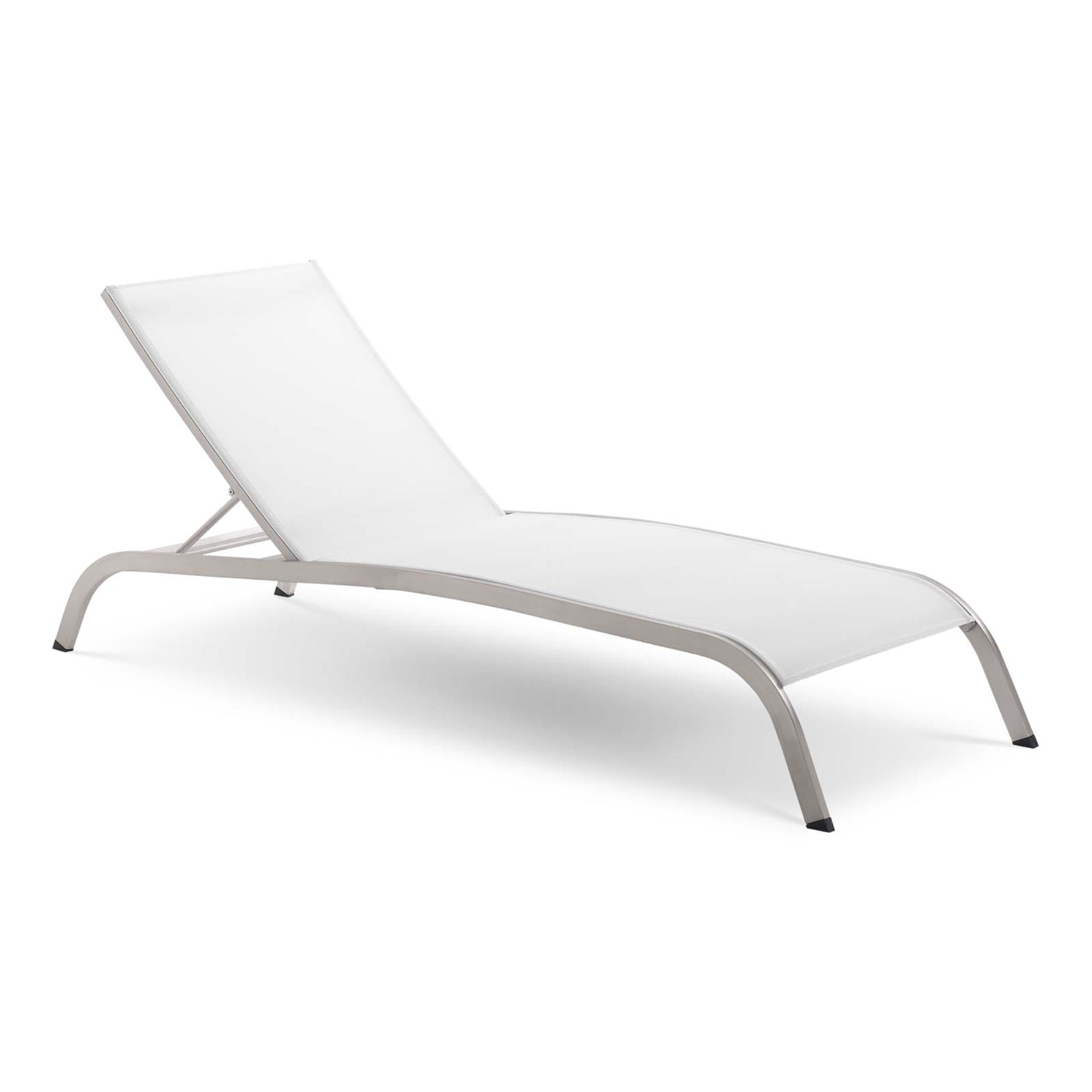 Savannah Outdoor Patio Mesh Chaise Lounge Chair - Versatile & Chic, All-Weather Textilene Fabric, Anodized Aluminum Frame, 661 Lbs Weight Capacity