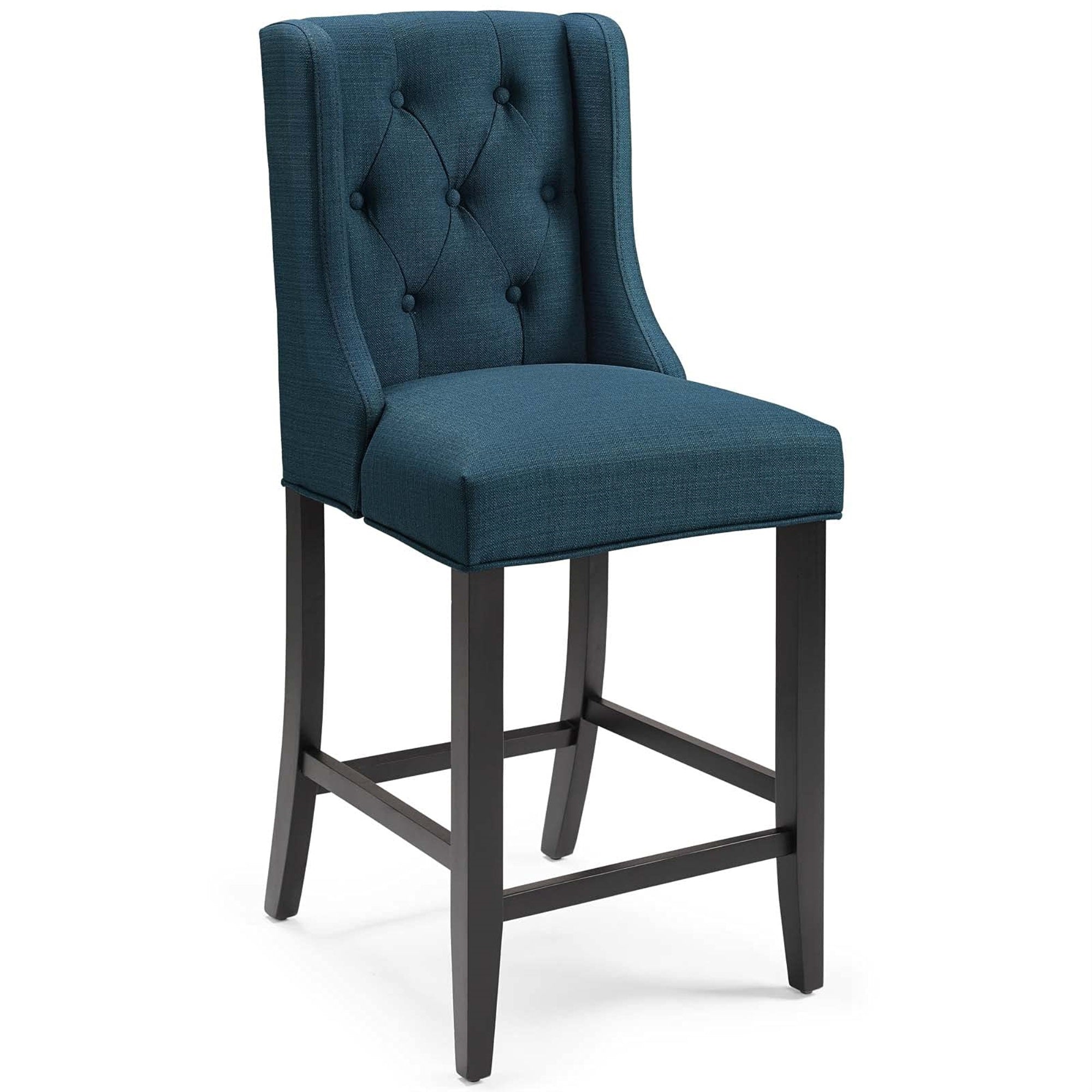 Casafoyer Baronet Tufted Button Upholstered Fabric Counter Stool, Azure 19.5 X 21 X 42