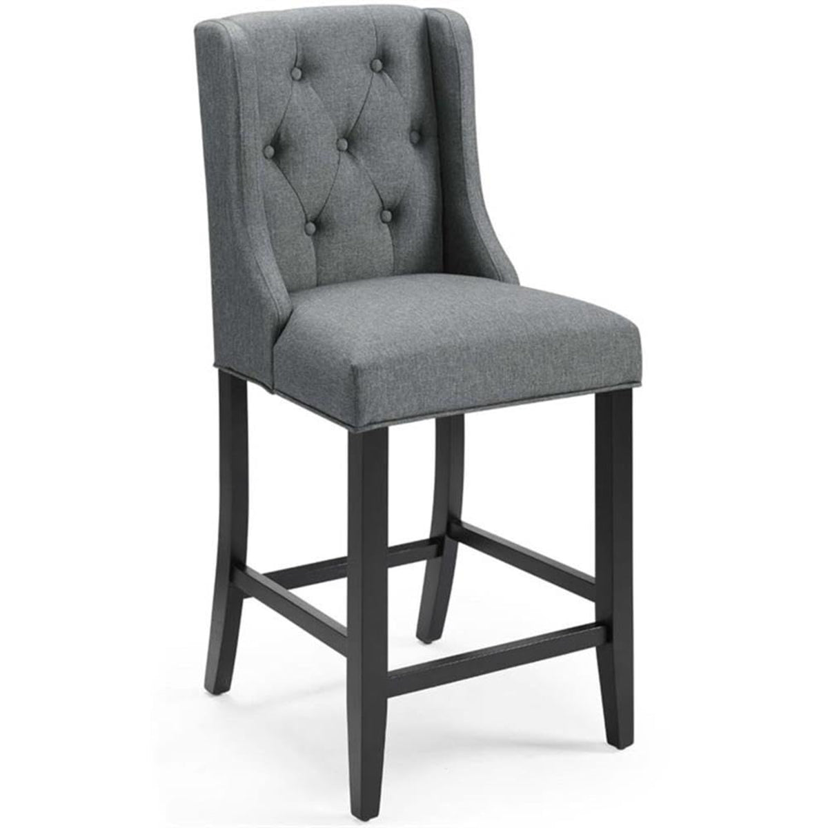 Casafoyer Baronet Tufted Button Upholstered Fabric Counter Stool, Gray 19.5 X 21 X 42