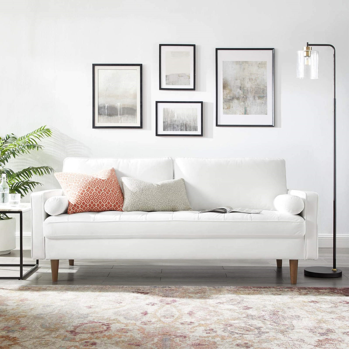 Casafoyer Eei-3764-Whi Valour Performance Velvet Sofa, White