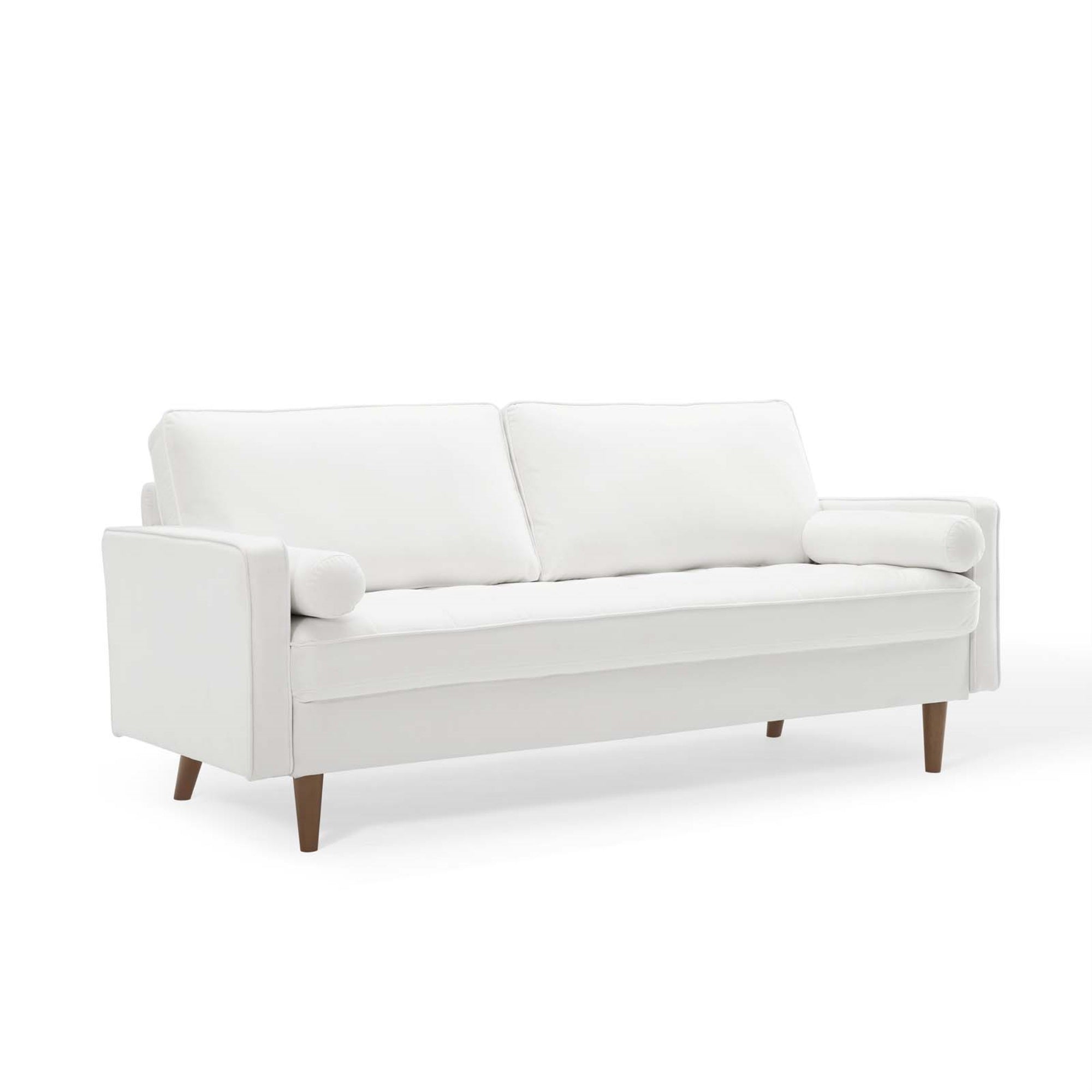 Valour Performance Velvet Sofa White