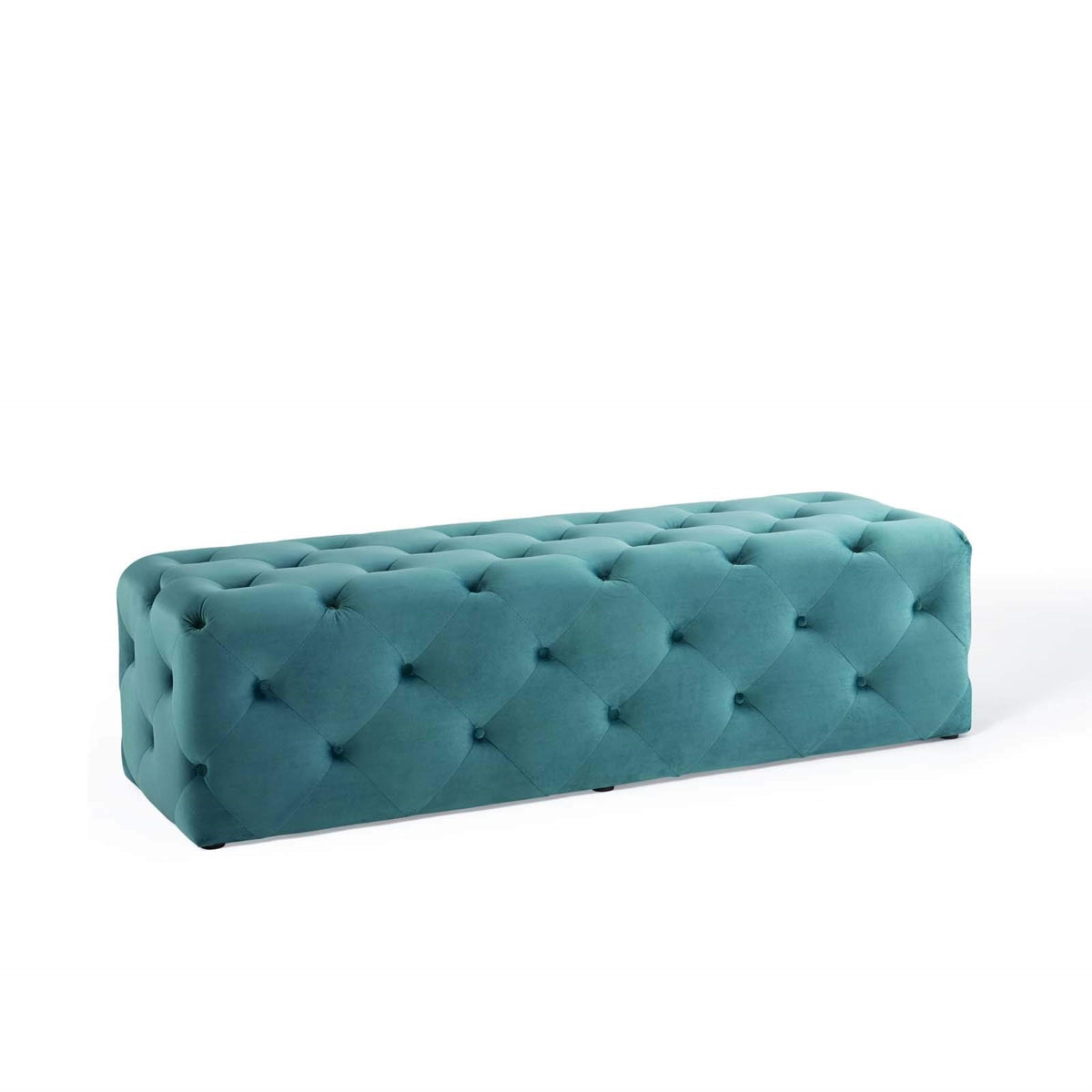 Casafoyer Eei-3770-Sea Anthem 60' Tufted Button Entryway Performance Velvet Bench, Sea Blue