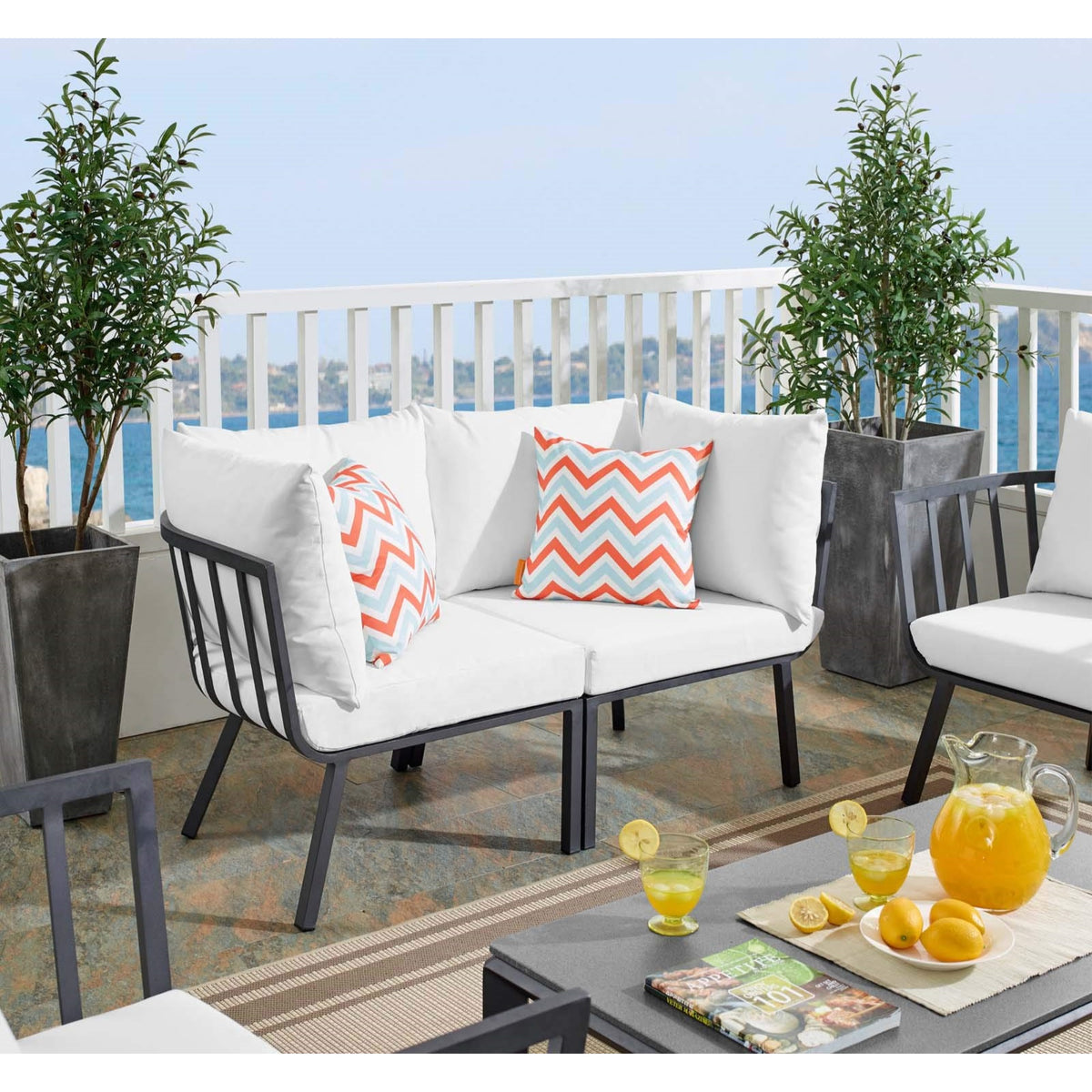 Casafoyer Riverside Outdoor Furniture, 2-Piece Set, Gray White