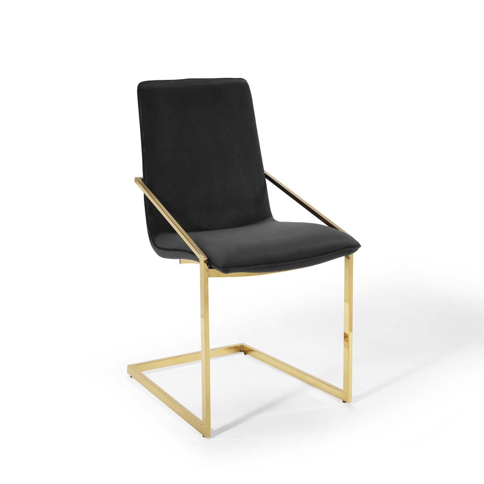 Pitch Performance Velvet Dining Armchair Gold Black