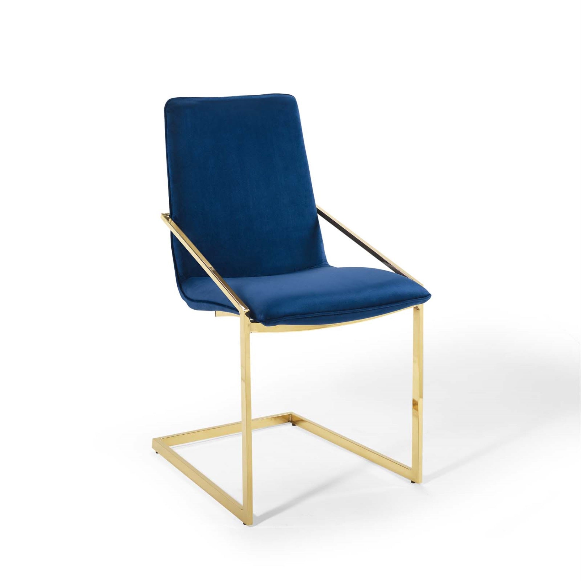Pitch Performance Velvet Dining Armchair Gold Navy