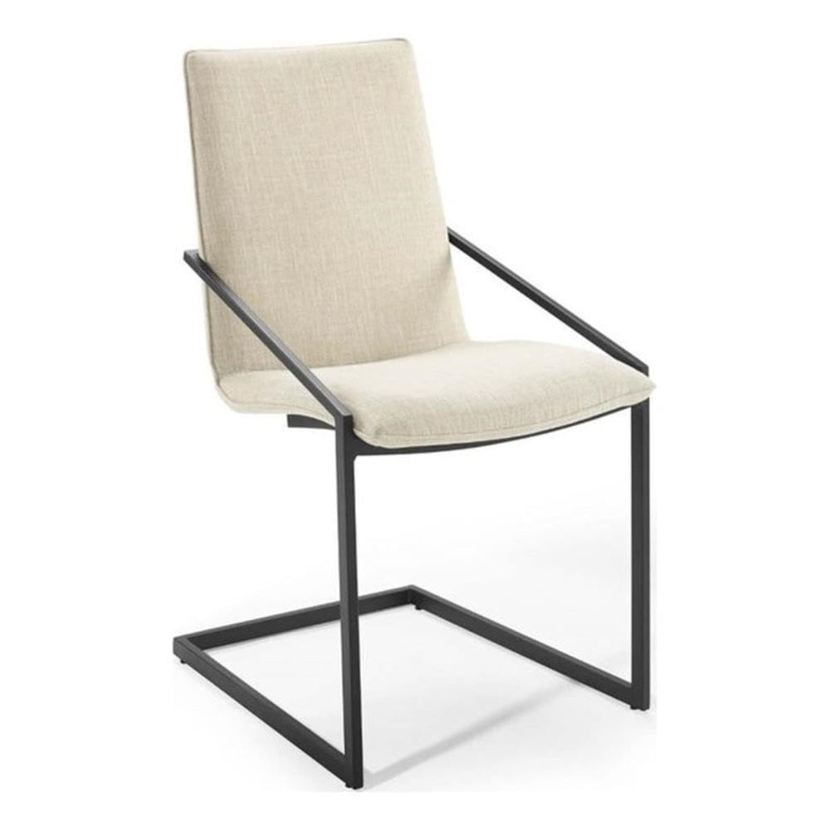 Casafoyer Pitch Upholstered Fabric Dining Armchair, Black Beige