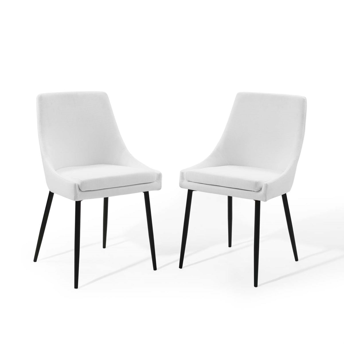 Viscount Upholstered Fabric Dining Chairs - Set Of 2 Black White