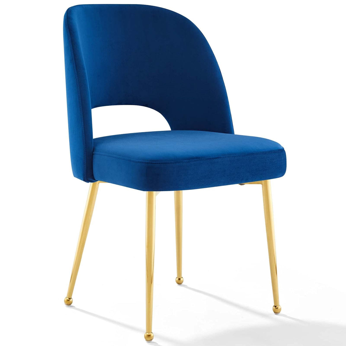 Casafoyer Rouse Performance Velvet Dining Side Chair In Navy