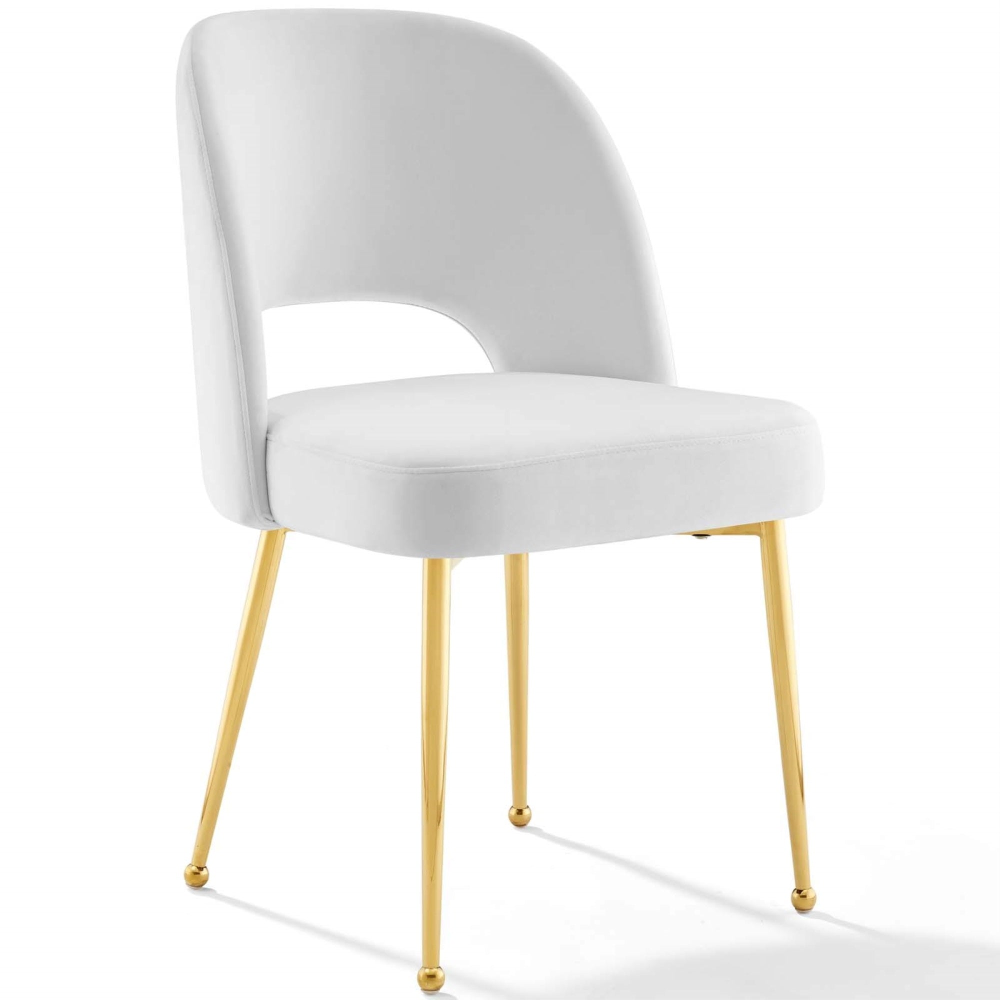 Casafoyer Rouse Performance Velvet Dining Side Chair In White