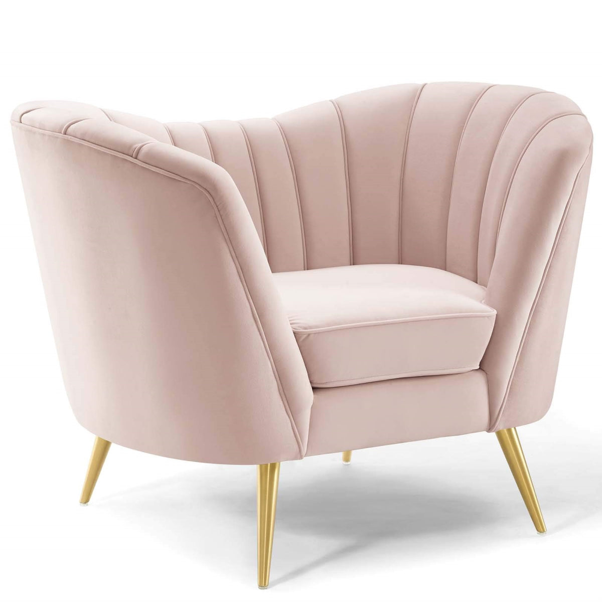 Casafoyer Eei-3874-Pnk Opportunity Channel Tufted Performance Velvet Accent Armchair In Pink