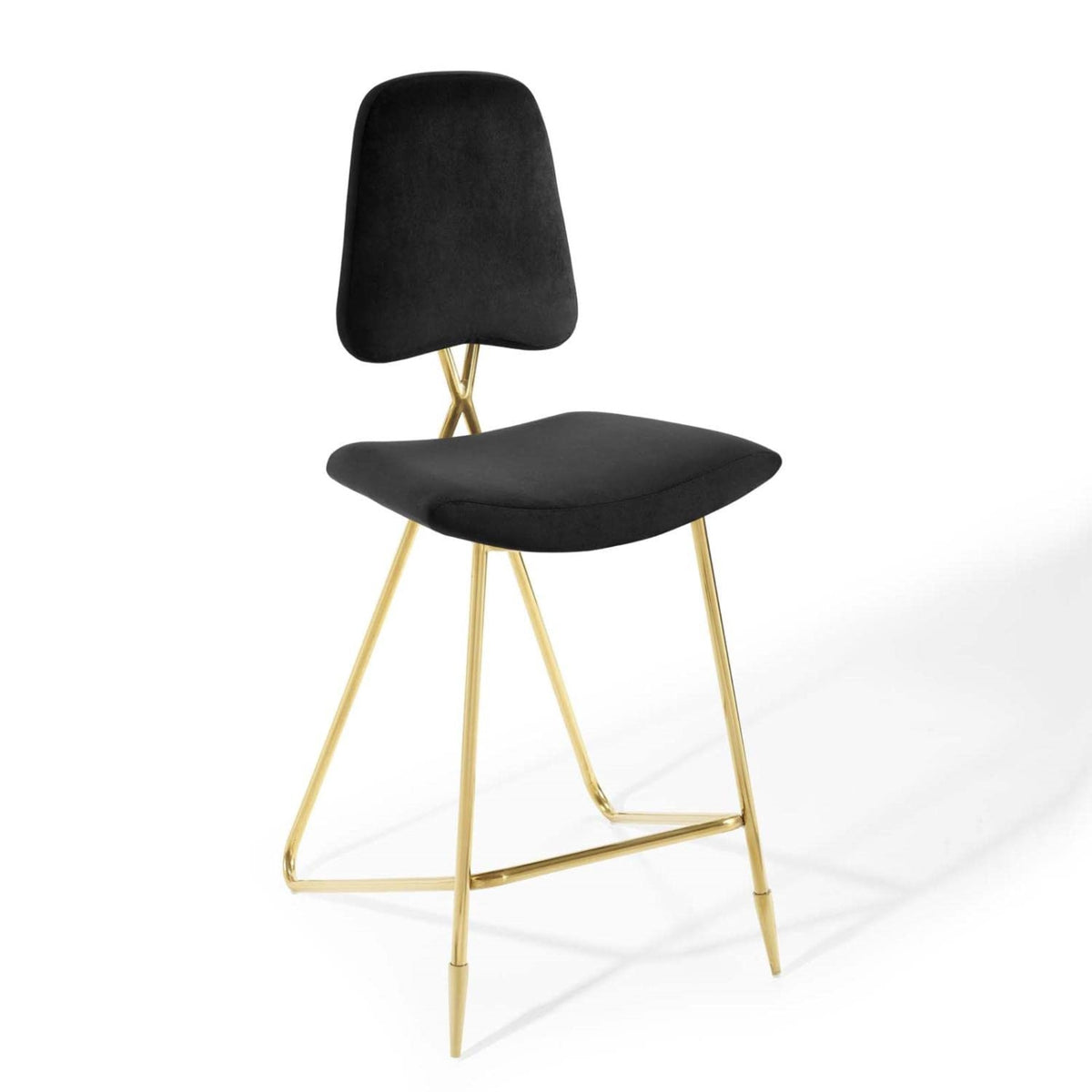 Casafoyer Ponder Performance Velvet Bar Stool, Black