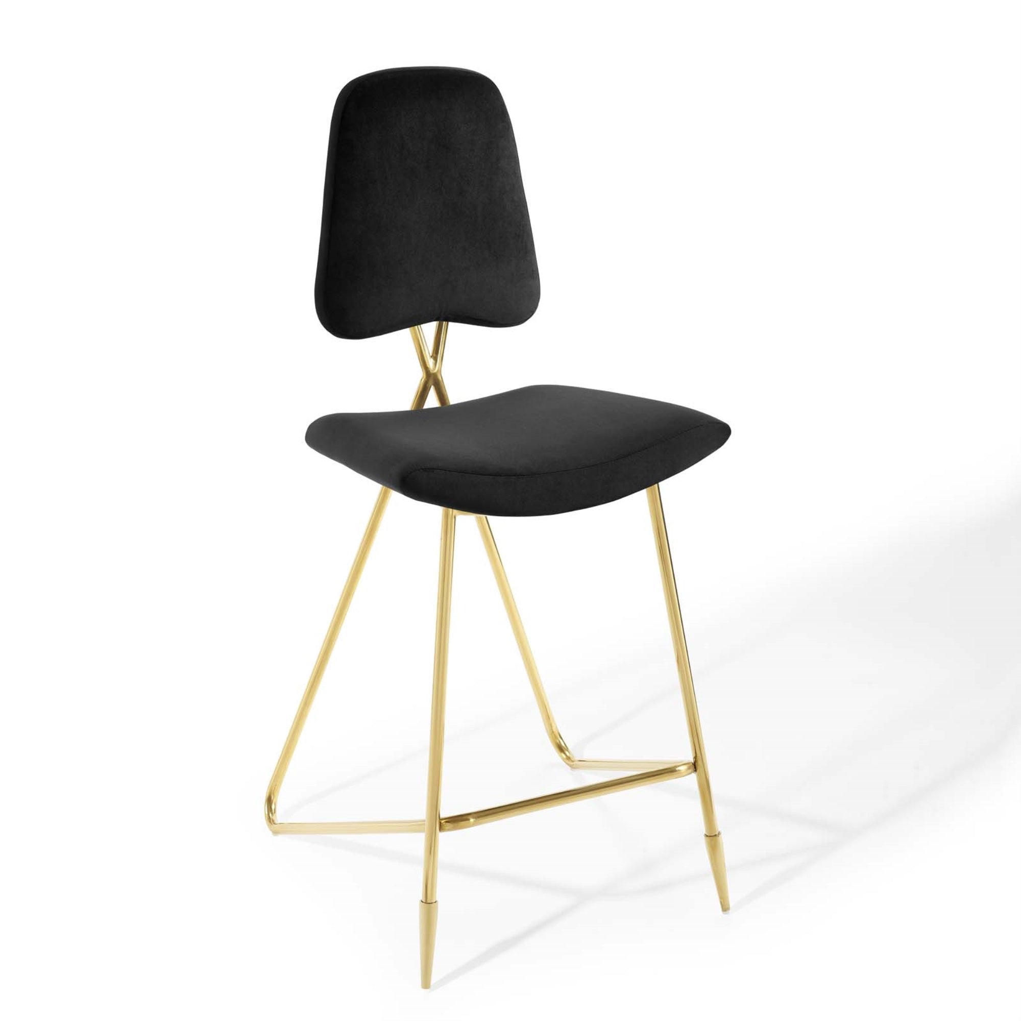 Ponder Performance Velvet Bar Stool Black