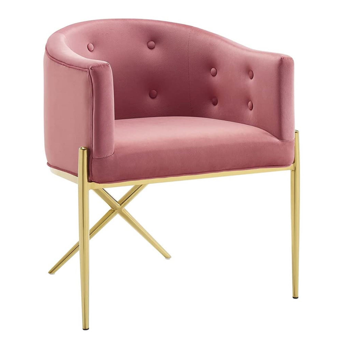 Casafoyer Savour Tufted Performance Velvet Accent Dining Armchair, Dusty Rose 23 X 26 X 29.5