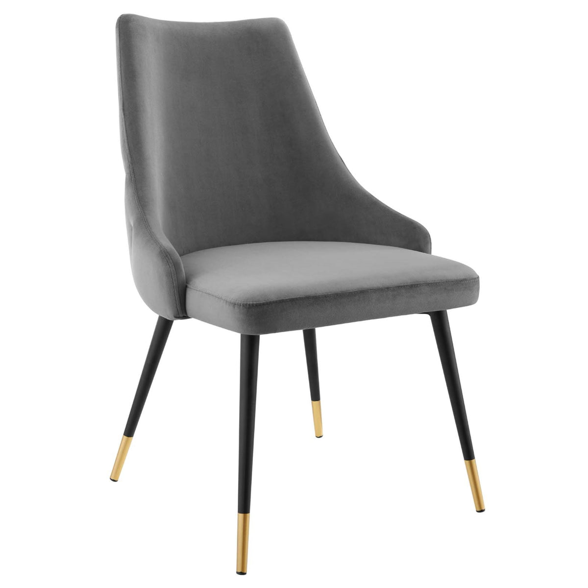 Adorn Tufted Performance Velvet Dining Side Chair Gray