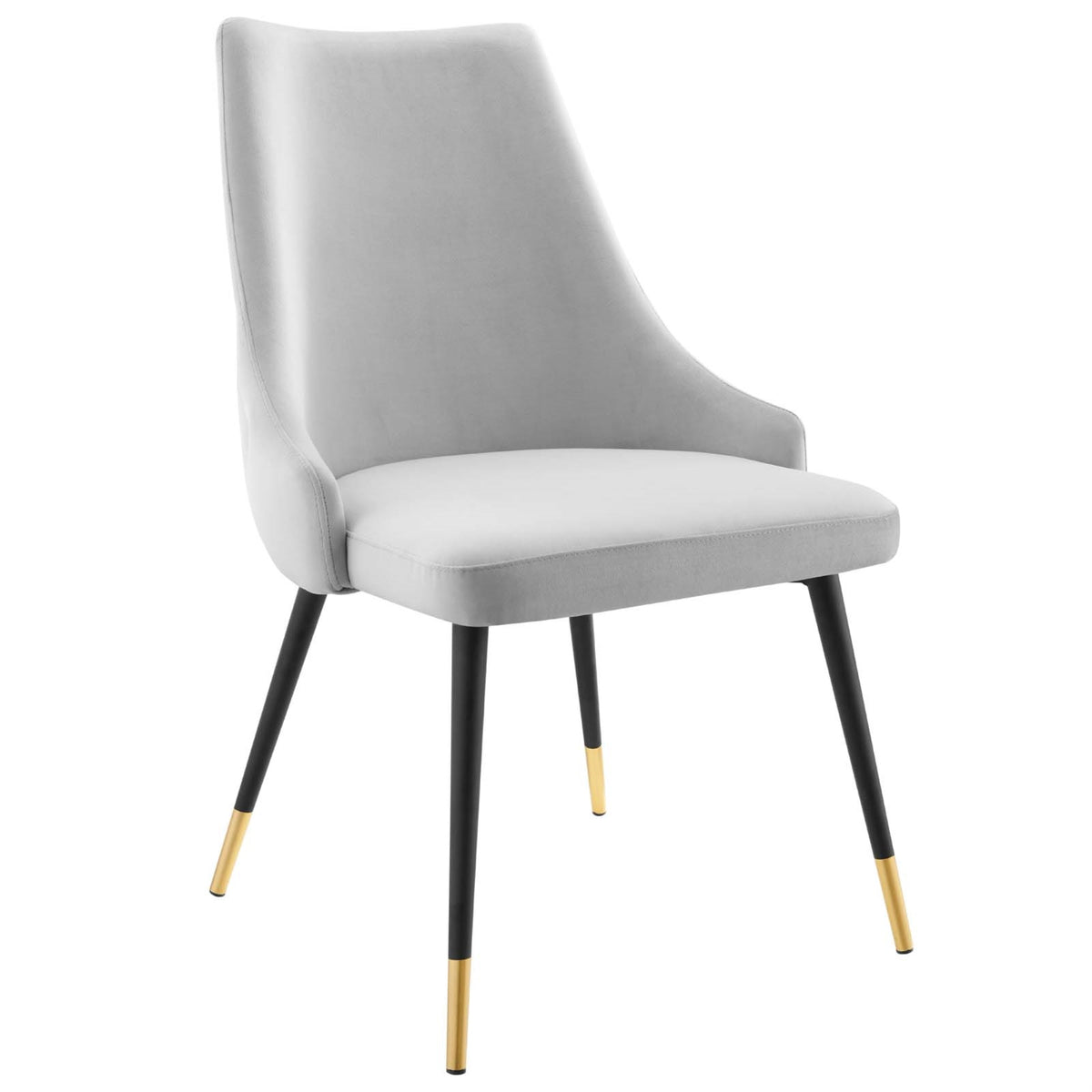 Adorn Tufted Performance Velvet Dining Side Chair Light Gray