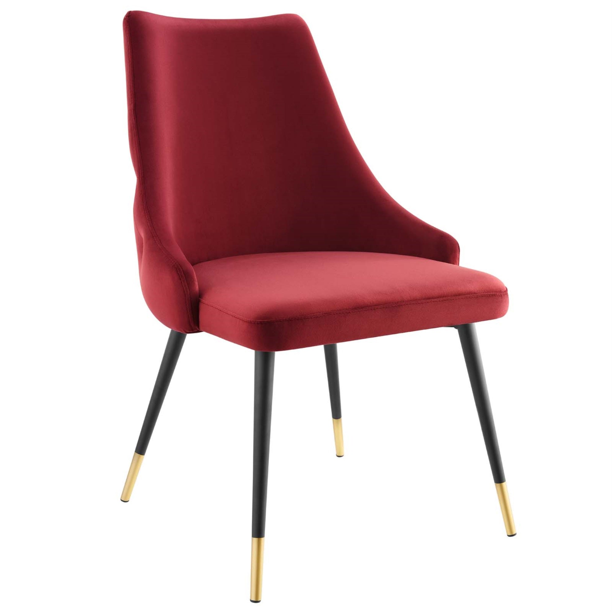 Adorn Tufted Performance Velvet Dining Side Chair - Elegant, Comfortable, Stain-Resistant, Vintage Modern Style - Maroon