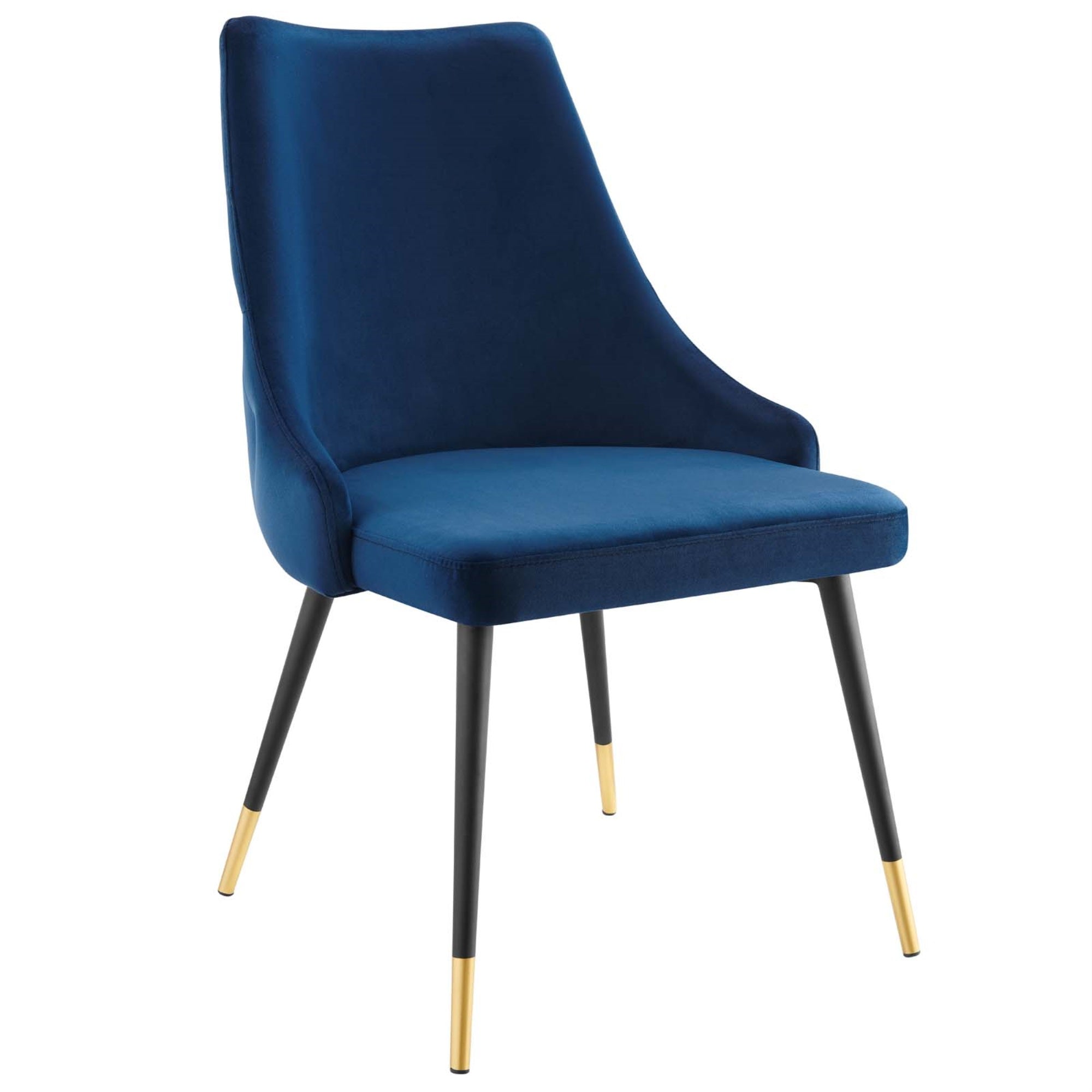 Adorn Tufted Performance Velvet Dining Side Chair - Elegant, Comfortable, Stain-Resistant, Vintage Modern Style - Navy