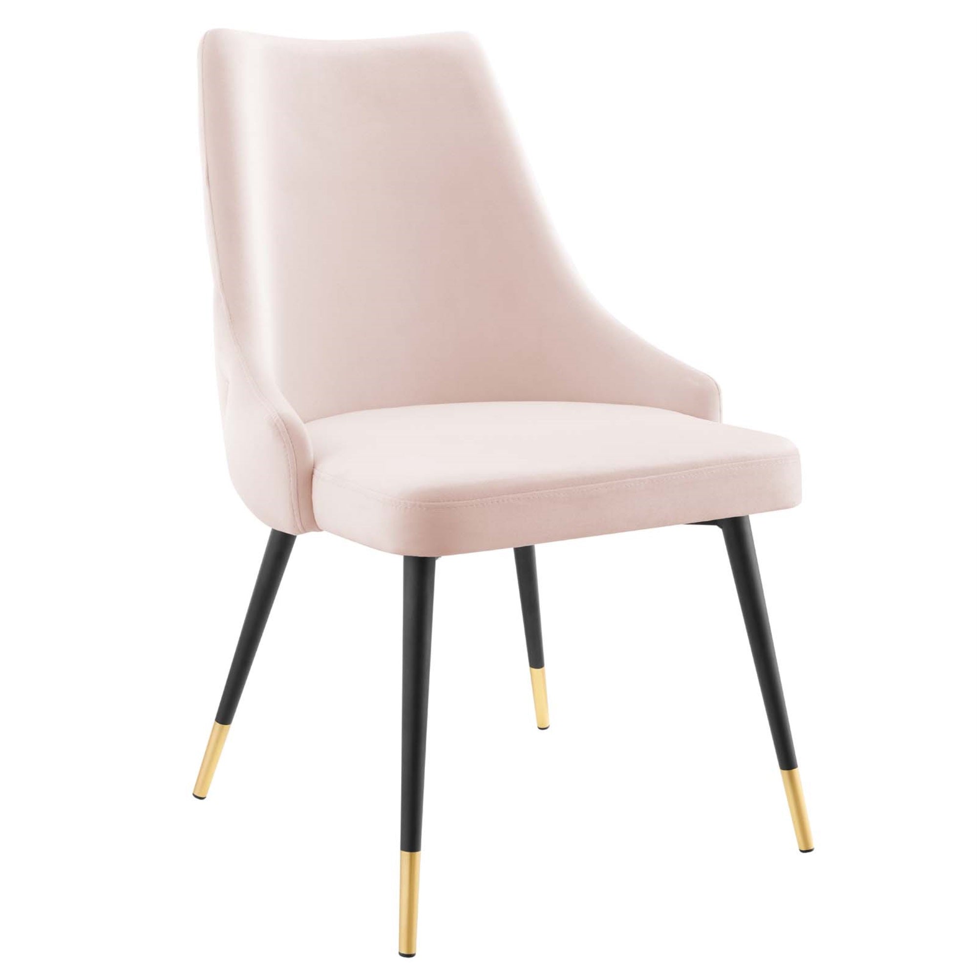 Adorn Tufted Performance Velvet Dining Side Chair - Elegant, Comfortable, Stain-Resistant, Vintage Modern Style - Pink