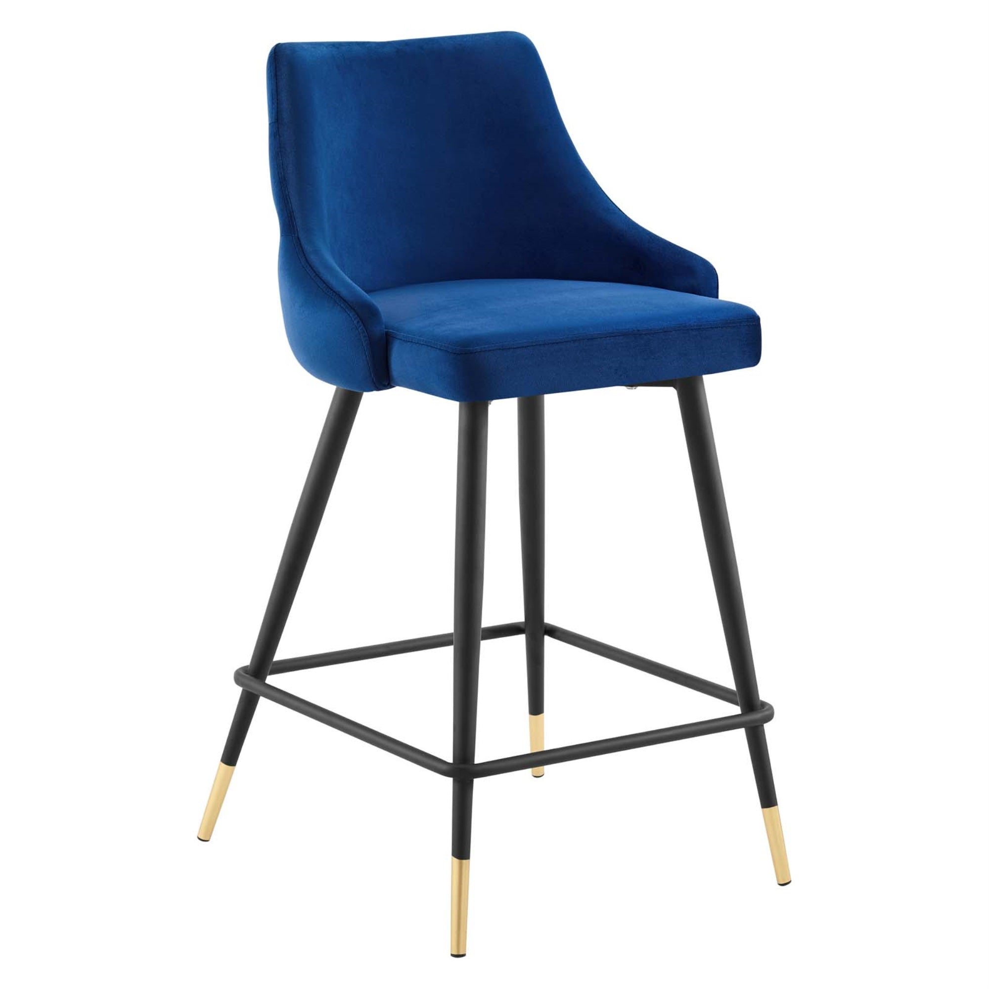 Adorn Performance Velvet Counter Stool Navy