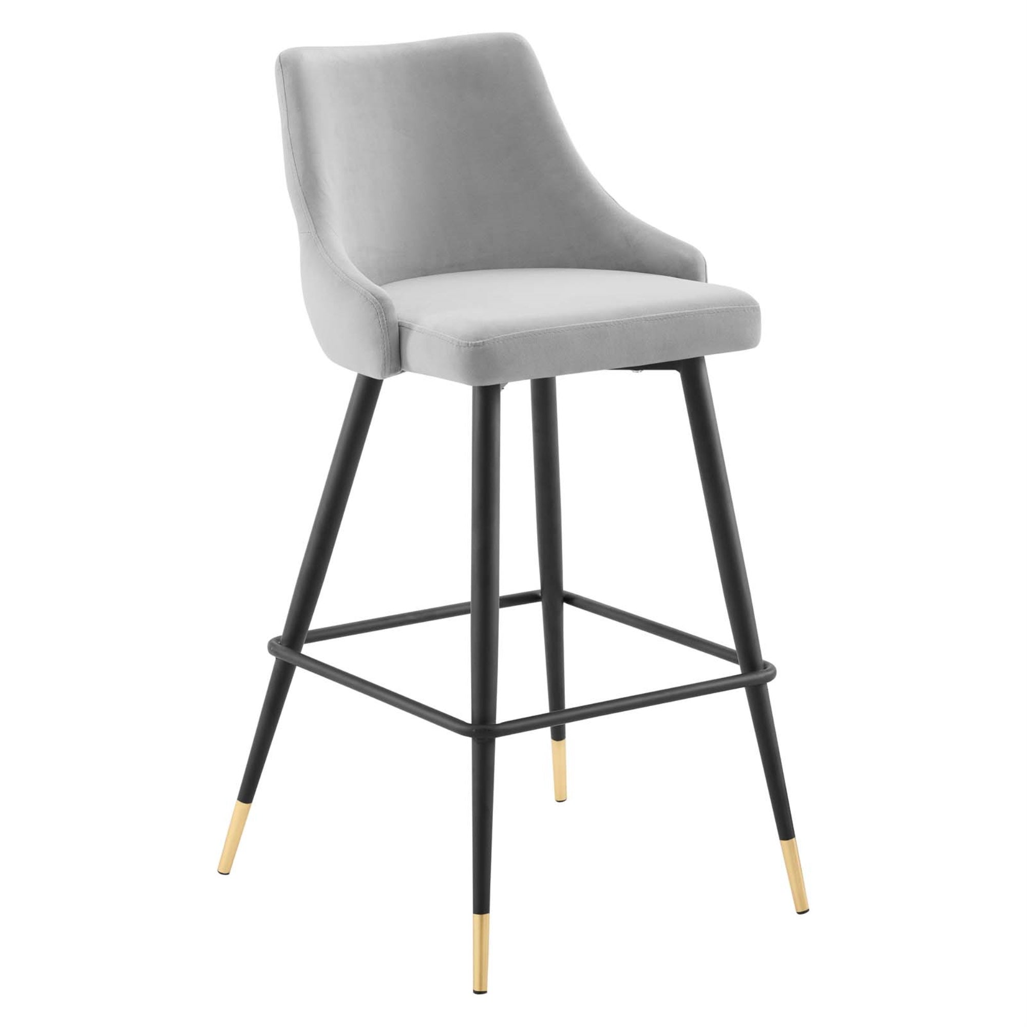 Adorn Performance Velvet Bar Stool - Elegant, Stain-Resistant, Plush Comfort, Vintage Modern Design, 300 Lbs. Weight Capacity, Non-Marking Foot Caps.