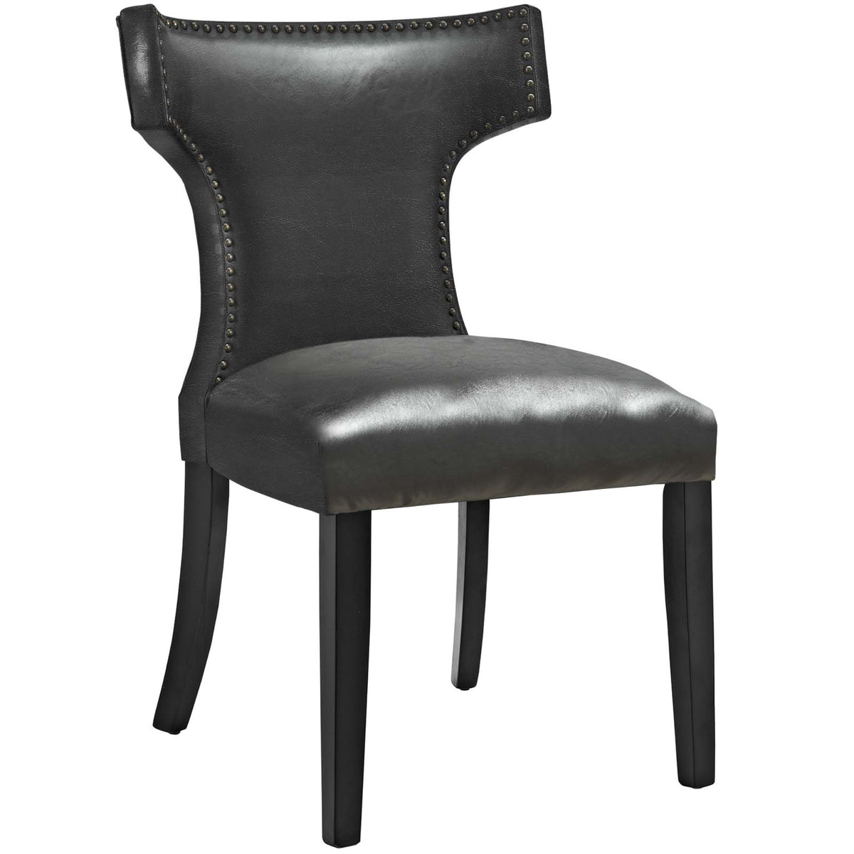 Curve Vinyl Dining Chair Black