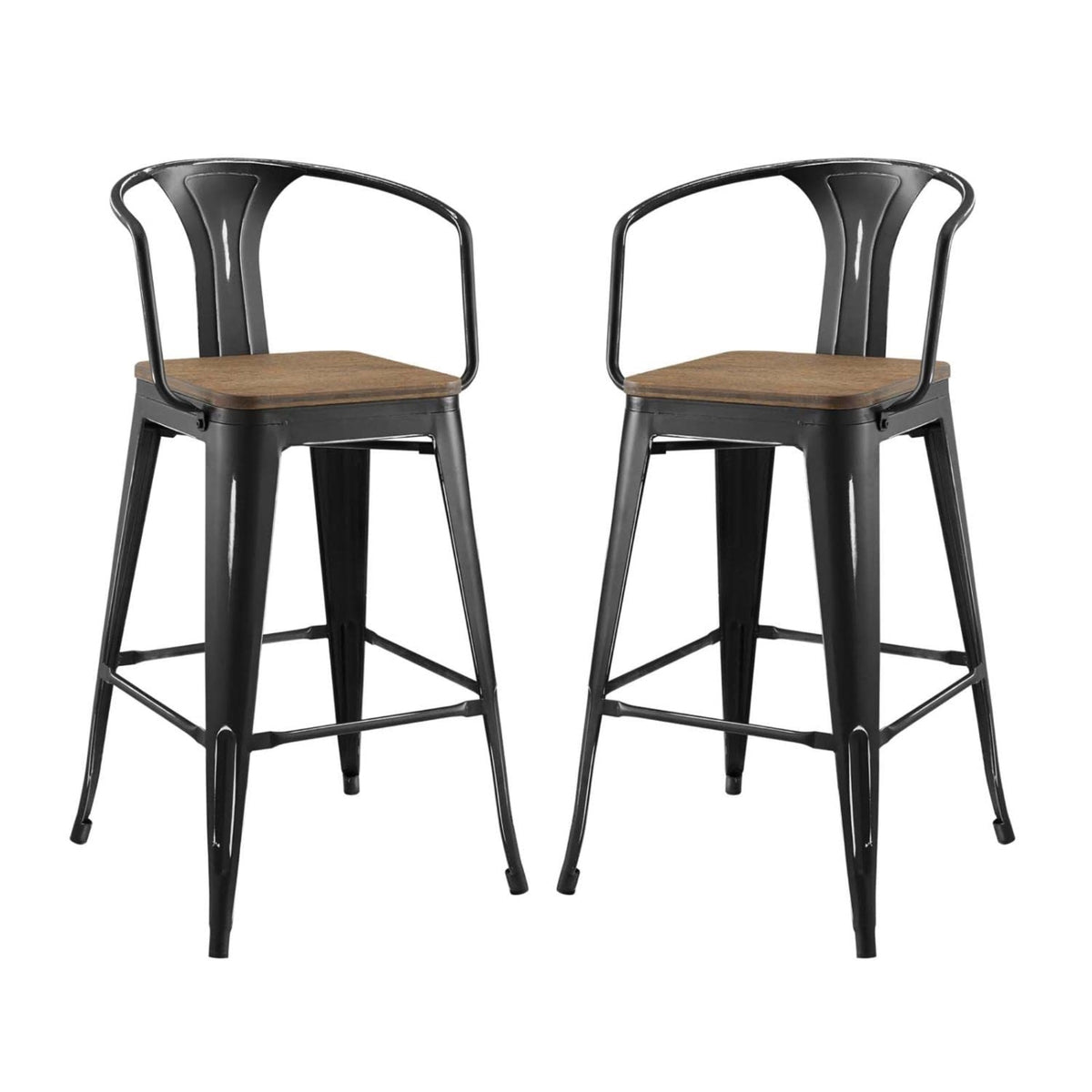 Casafoyer Promenade Bar Stool Set Of 2, Black