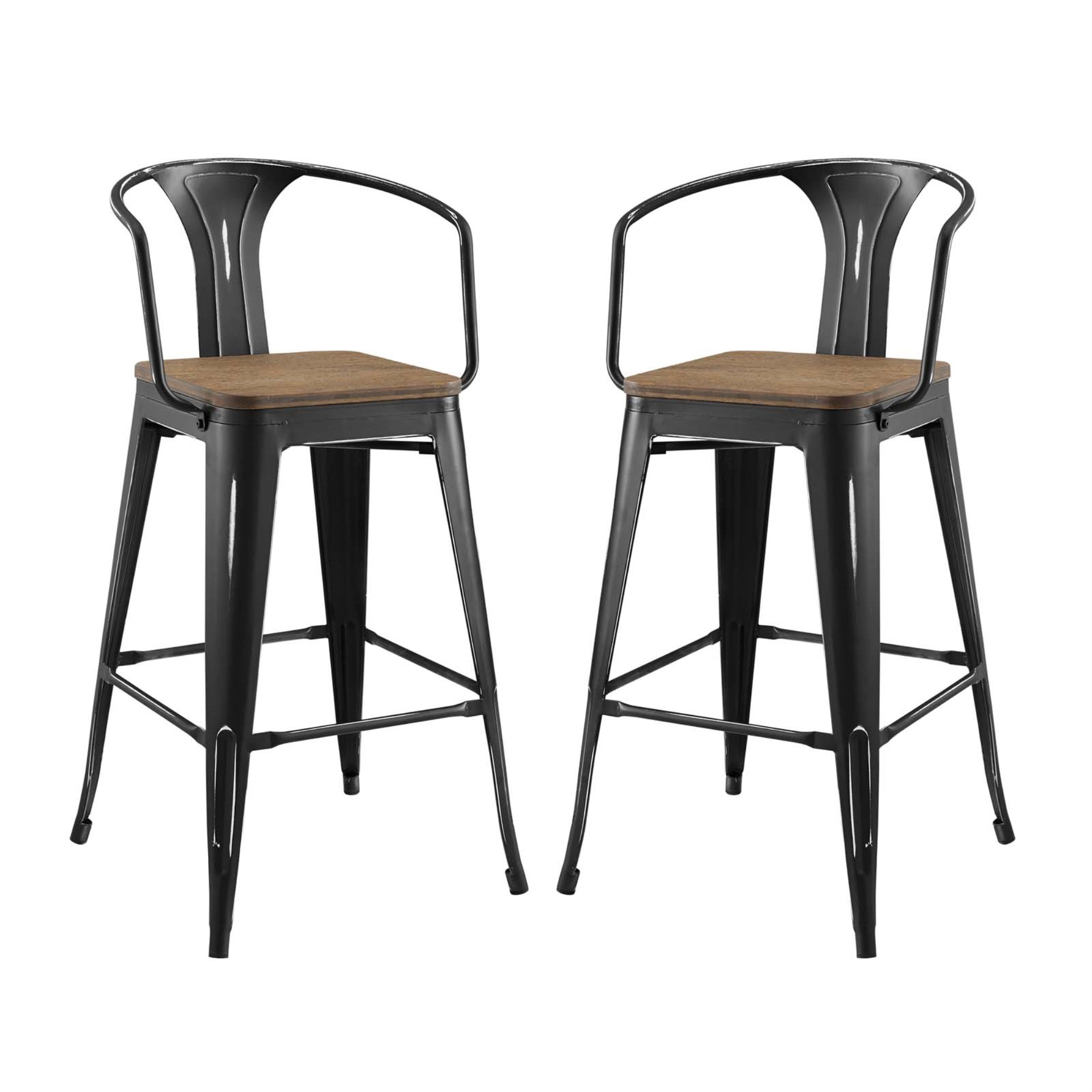 Promenade Bar Stool Set Of 2 Black