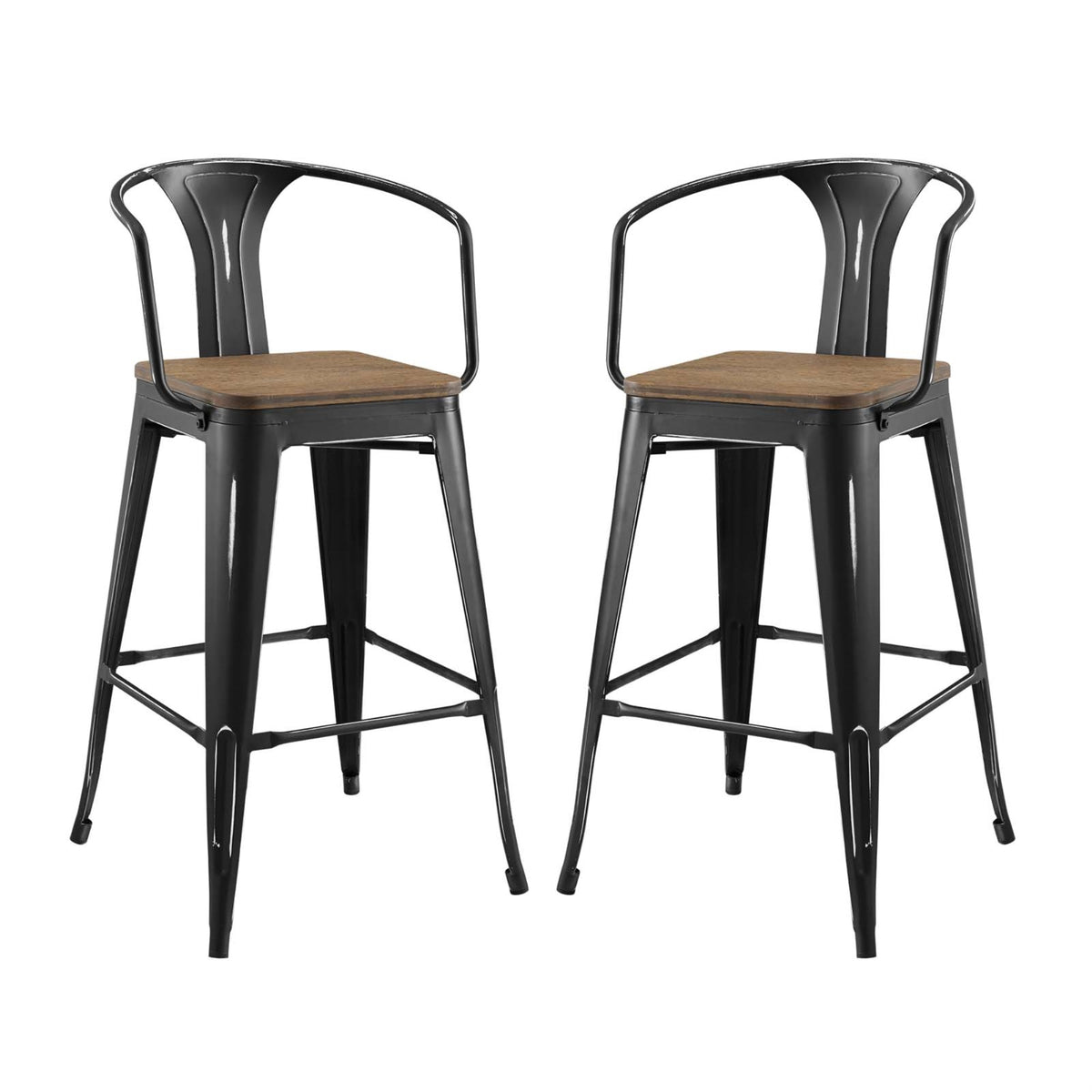 Promenade Bar Stool Set Of 2 Black