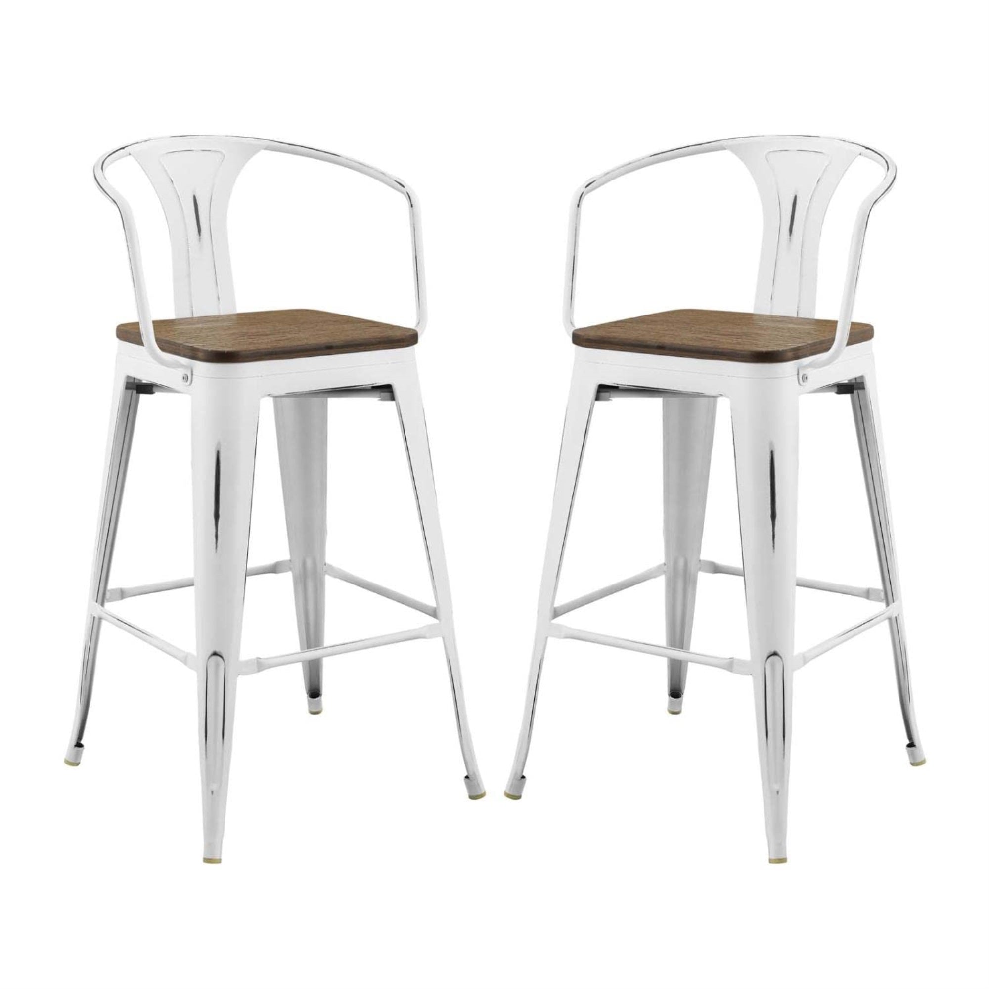 Casafoyer Promenade Bar Stool Set Of 2, White