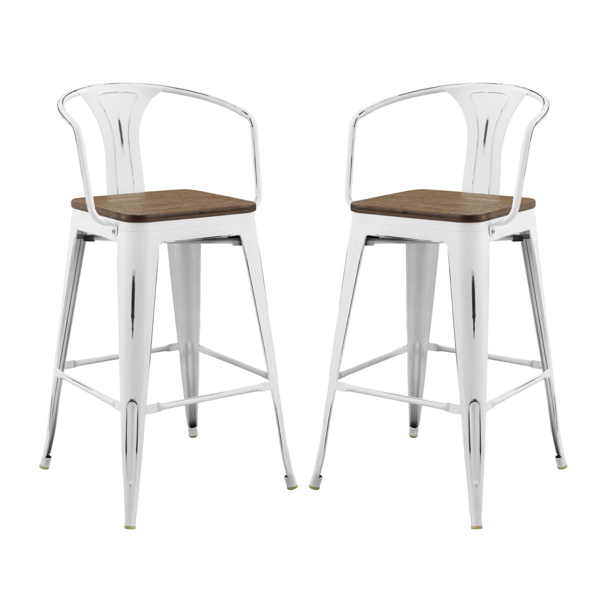 Promenade Bar Stool Set Of 2 White