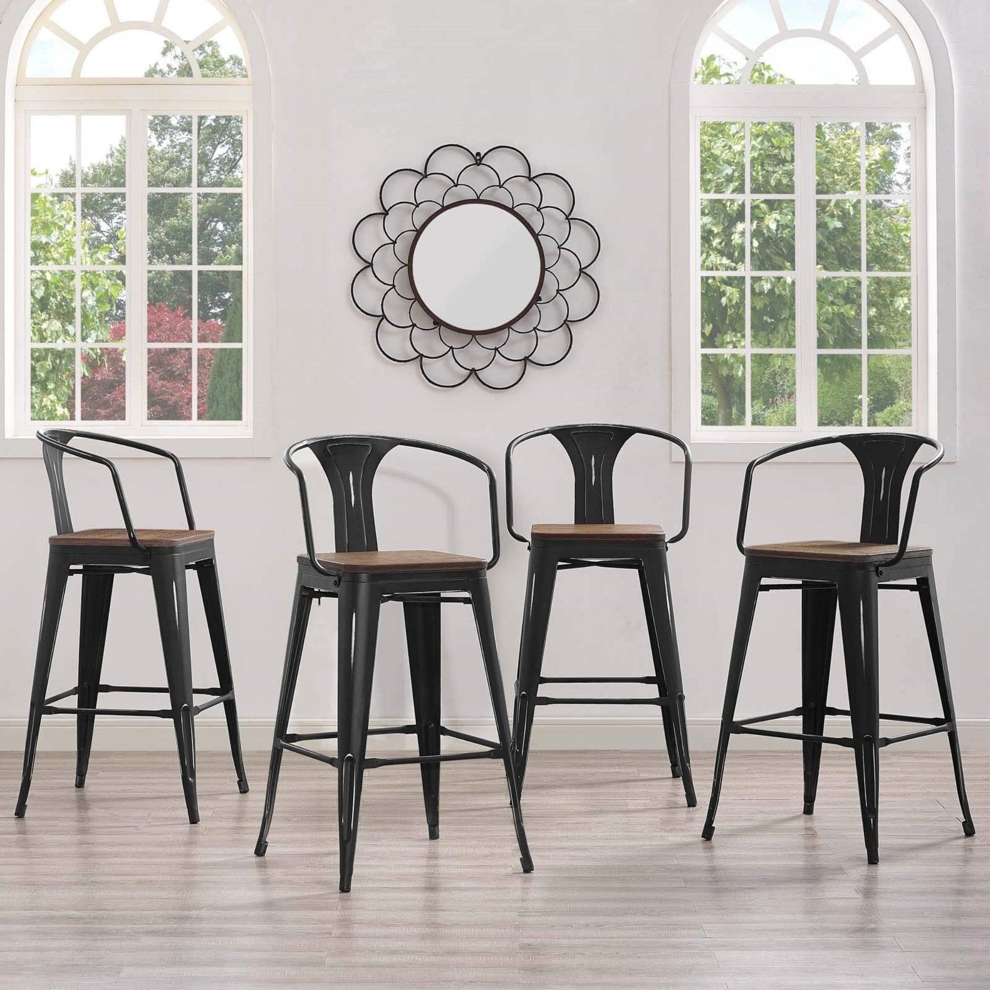 Casafoyer Promenade Bar Stool Set Of 4, Black