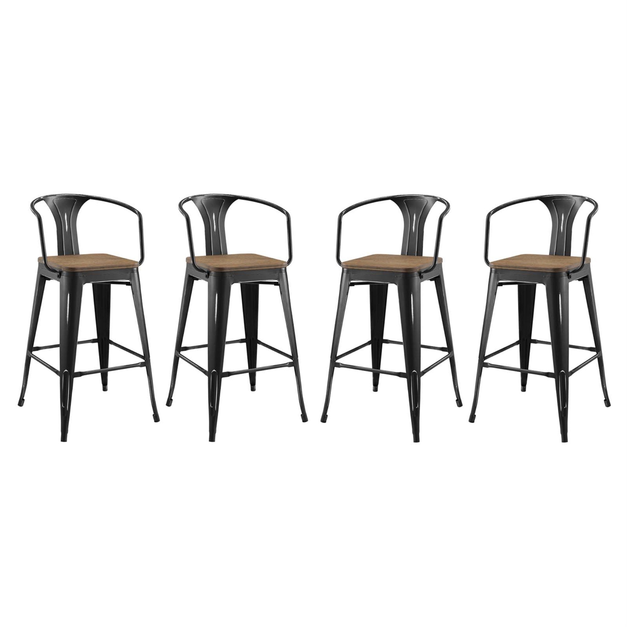Promenade Bar Stool Set Of 4 Black