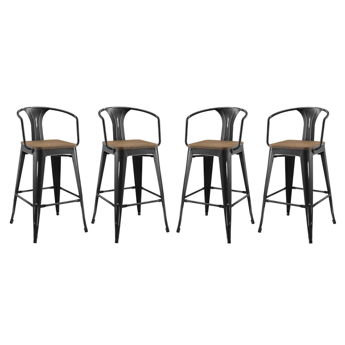 Promenade Bar Stool Set Of 4 Black