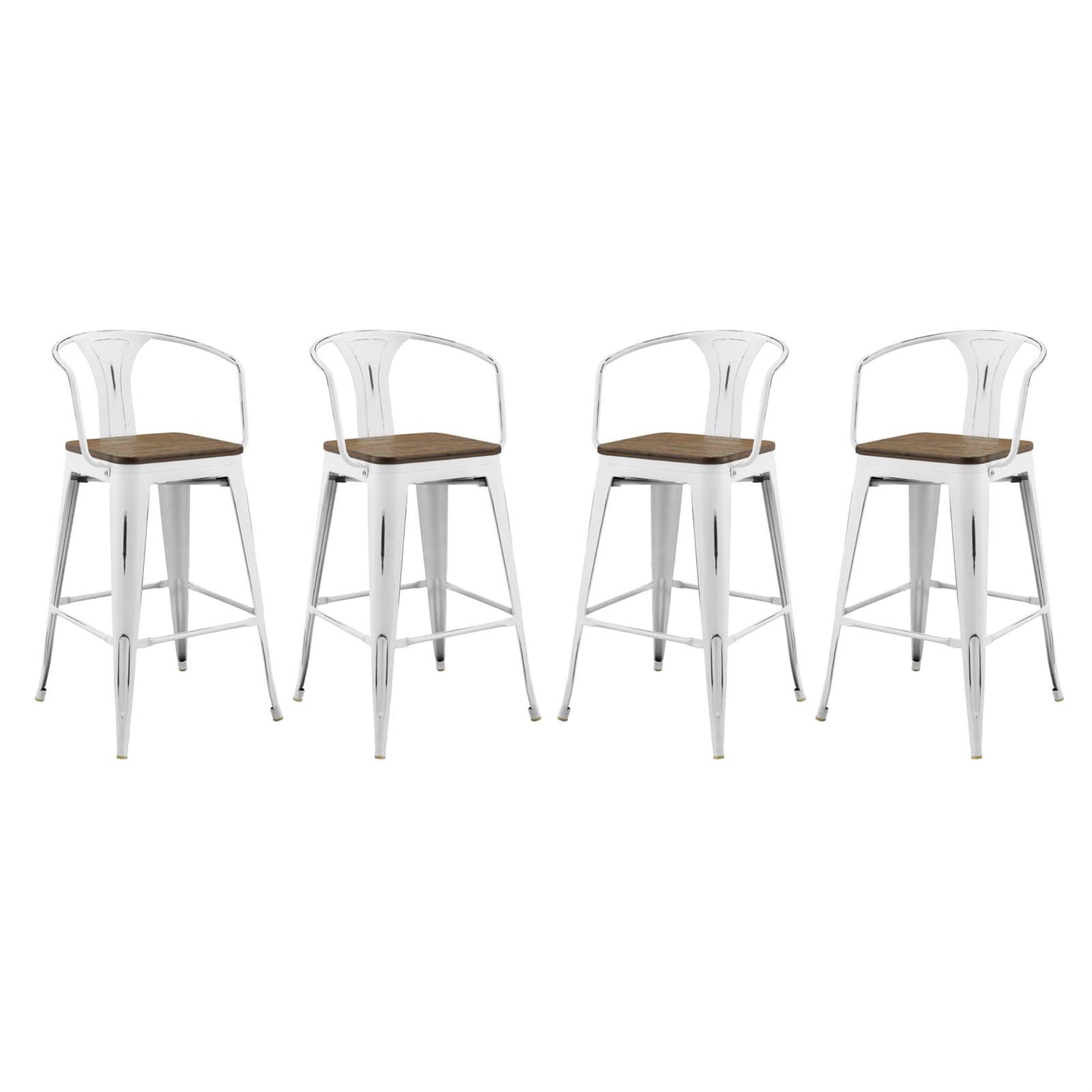 Promenade Bar Stool Set Of 4 White