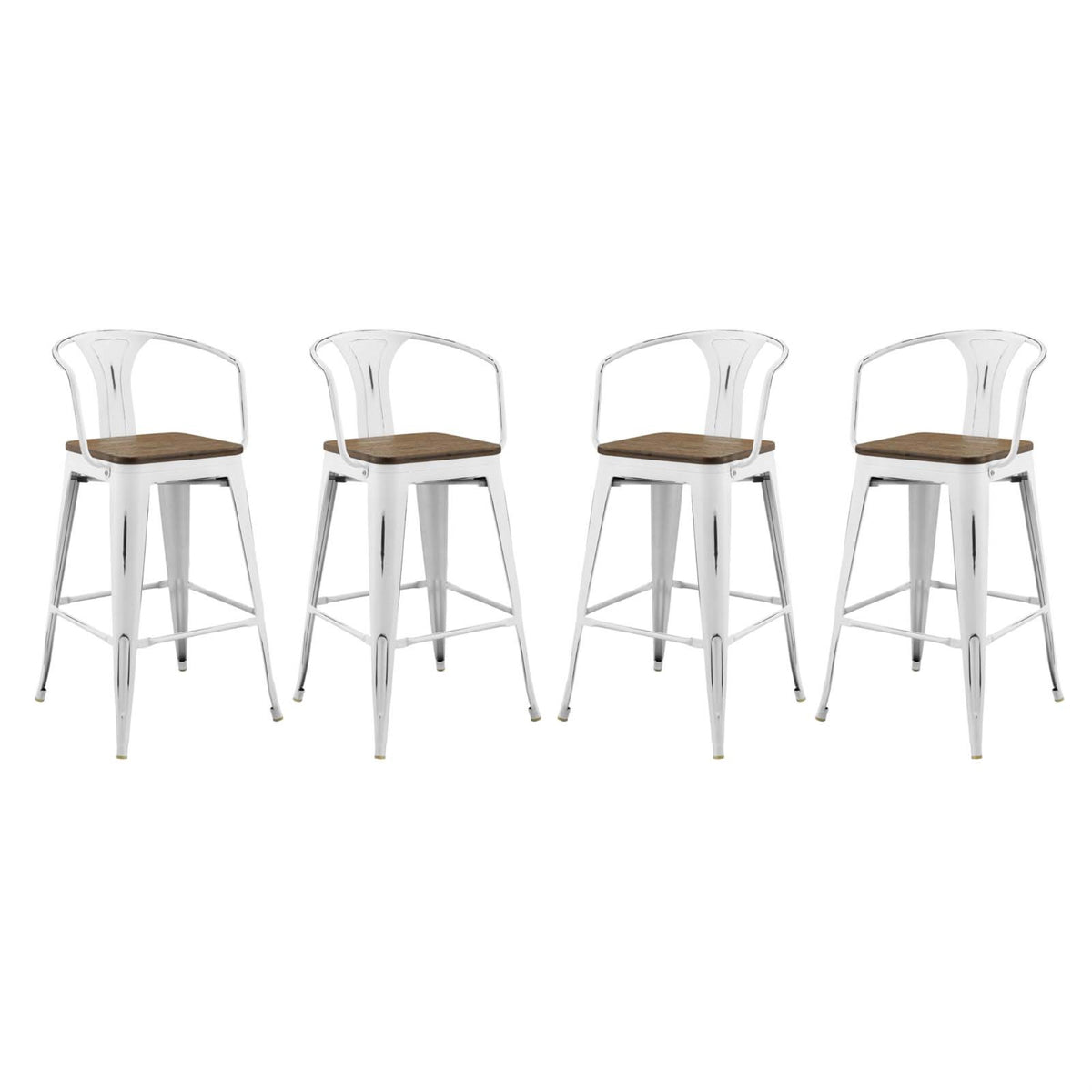 Promenade Bar Stool Set Of 4 White