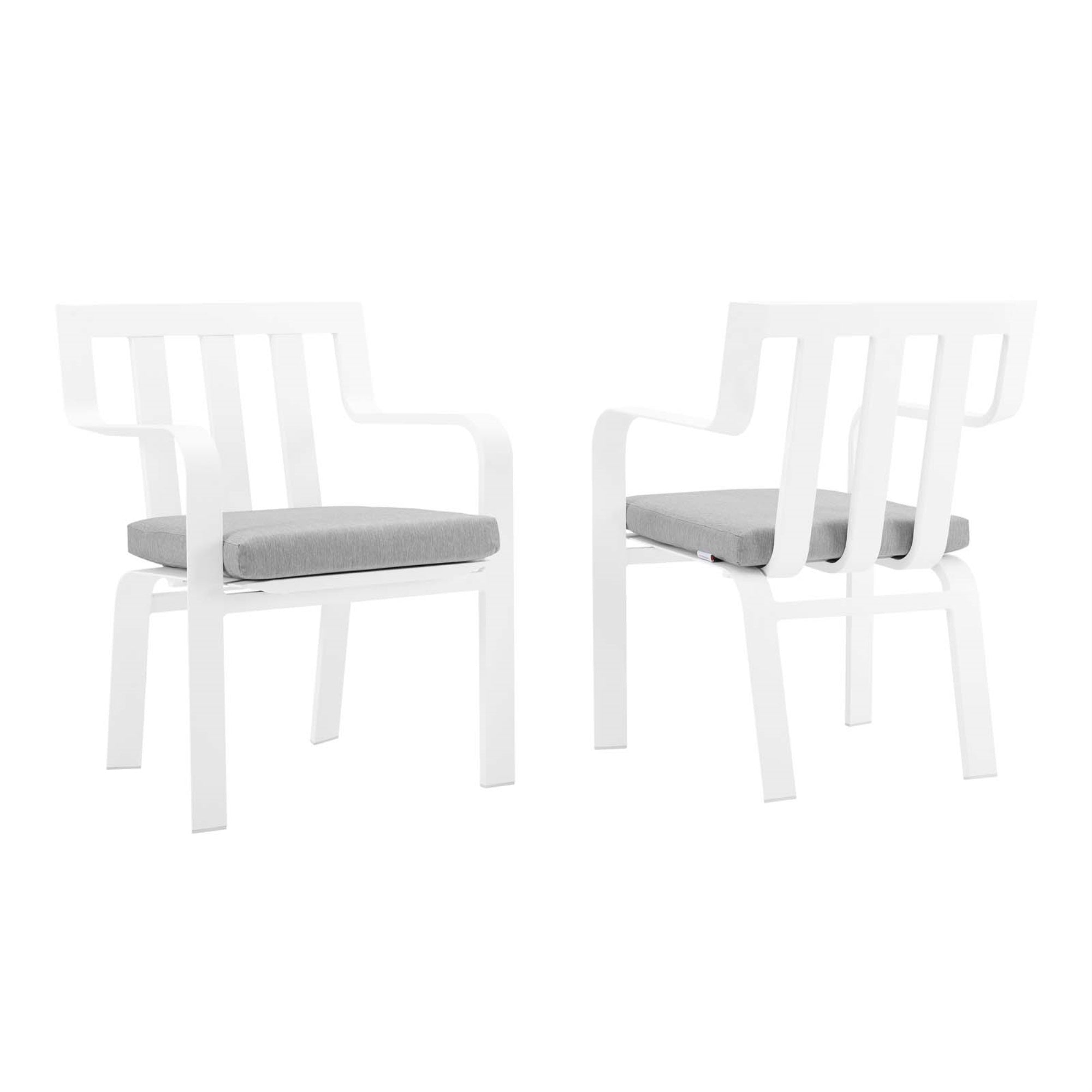 Baxley Stackable Outdoor Patio Dining Armchair Set Of 2 - All-Weather Uv Resistant Fabric, Sturdy Aluminum Frame, Easy To Store & Arrange