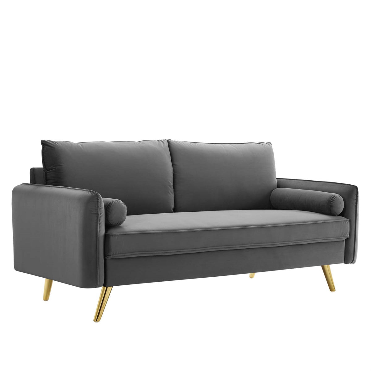 Revive Performance Velvet Sofa Gray
