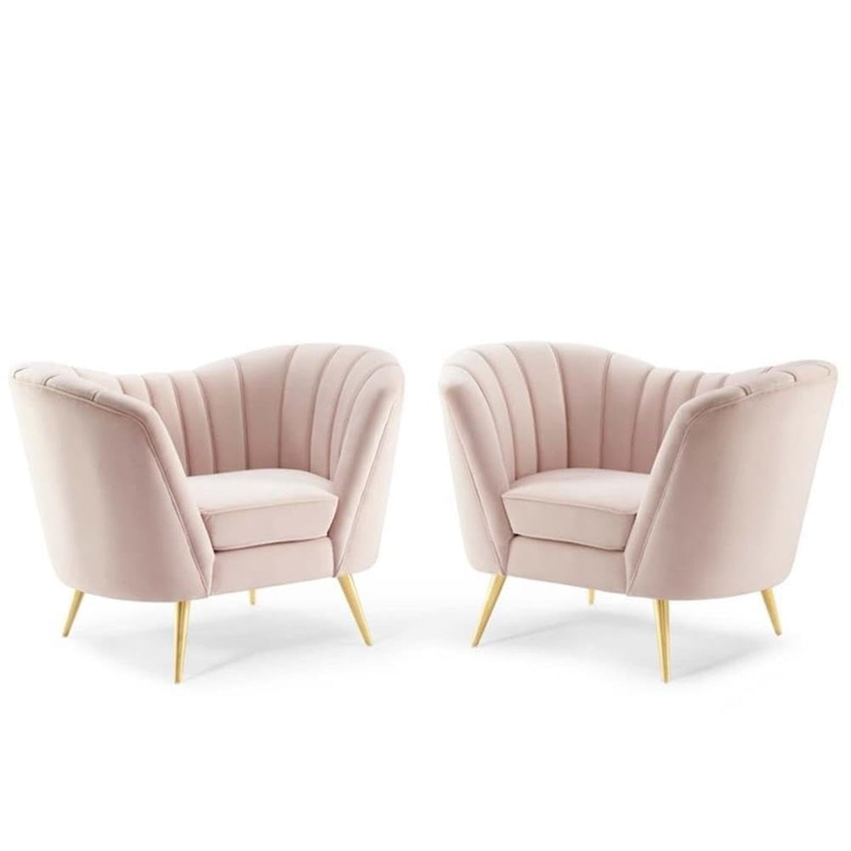 Casafoyer Opportunity Performance Velvet Armchair Set Of 2, Pink