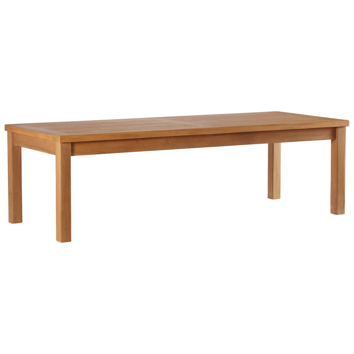 Upland Teak Wood Outdoor Patio Coffee Table - Durable & Stylish Furniture For Balconies, Backyards, Patios, Gazebos, Poolside, Gardens - Easy Assembly - Natural Teak Wood.