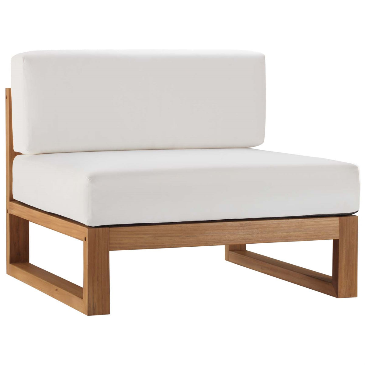Upland Teak Wood Outdoor Patio Furniture Collection - Durable Armless Chair For Customizable Seating. Ideal For Outdoor Spaces.