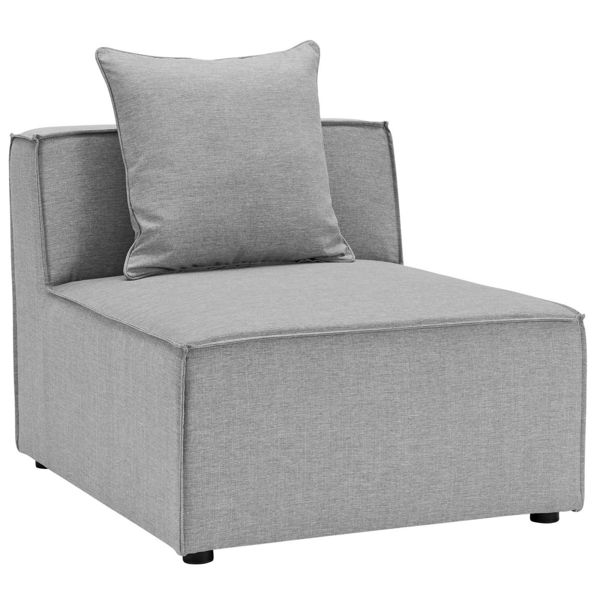 Saybrook Outdoor Patio Upholstered Sectional Sofa Armless Chair Gray