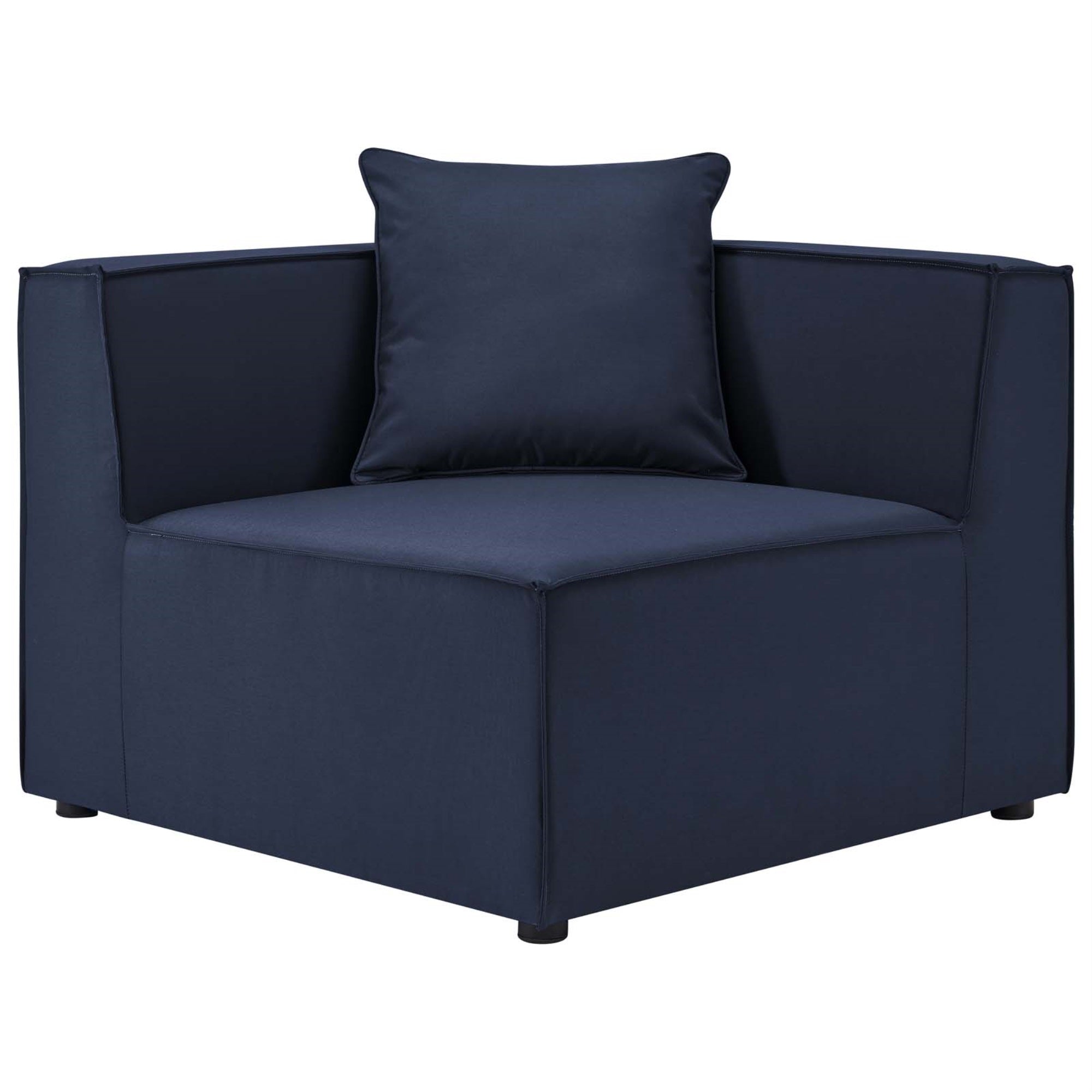 Saybrook Outdoor Patio Upholstered Sectional Sofa Corner Chair Navy