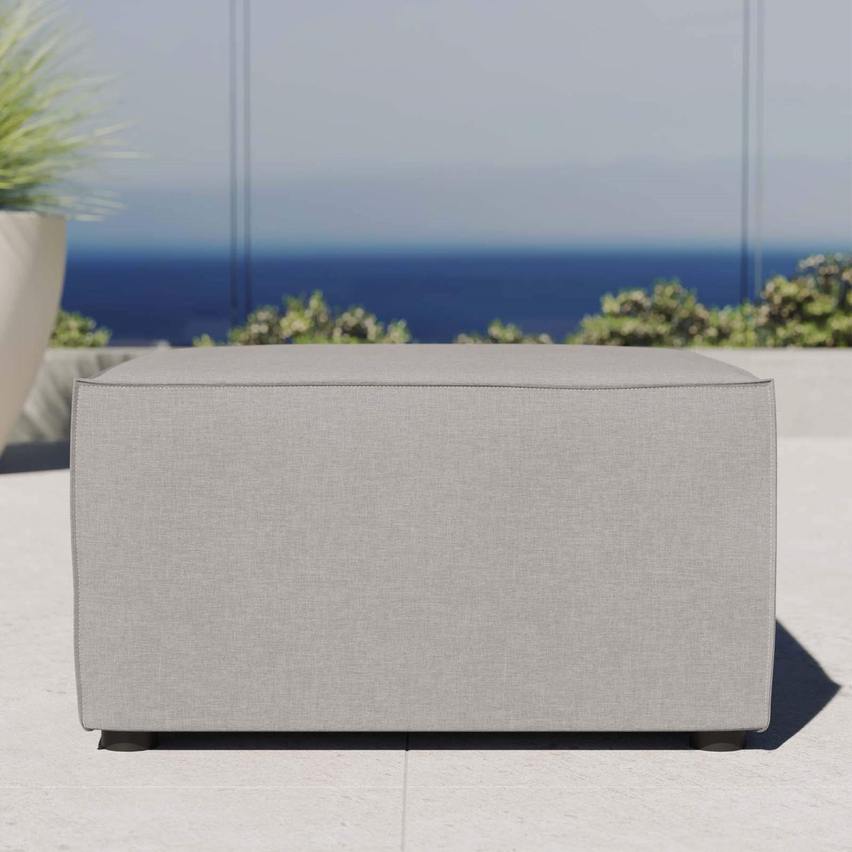 Casafoyer Eei-4211-Gry Saybrook Patio Sectional Ottoman In Gray